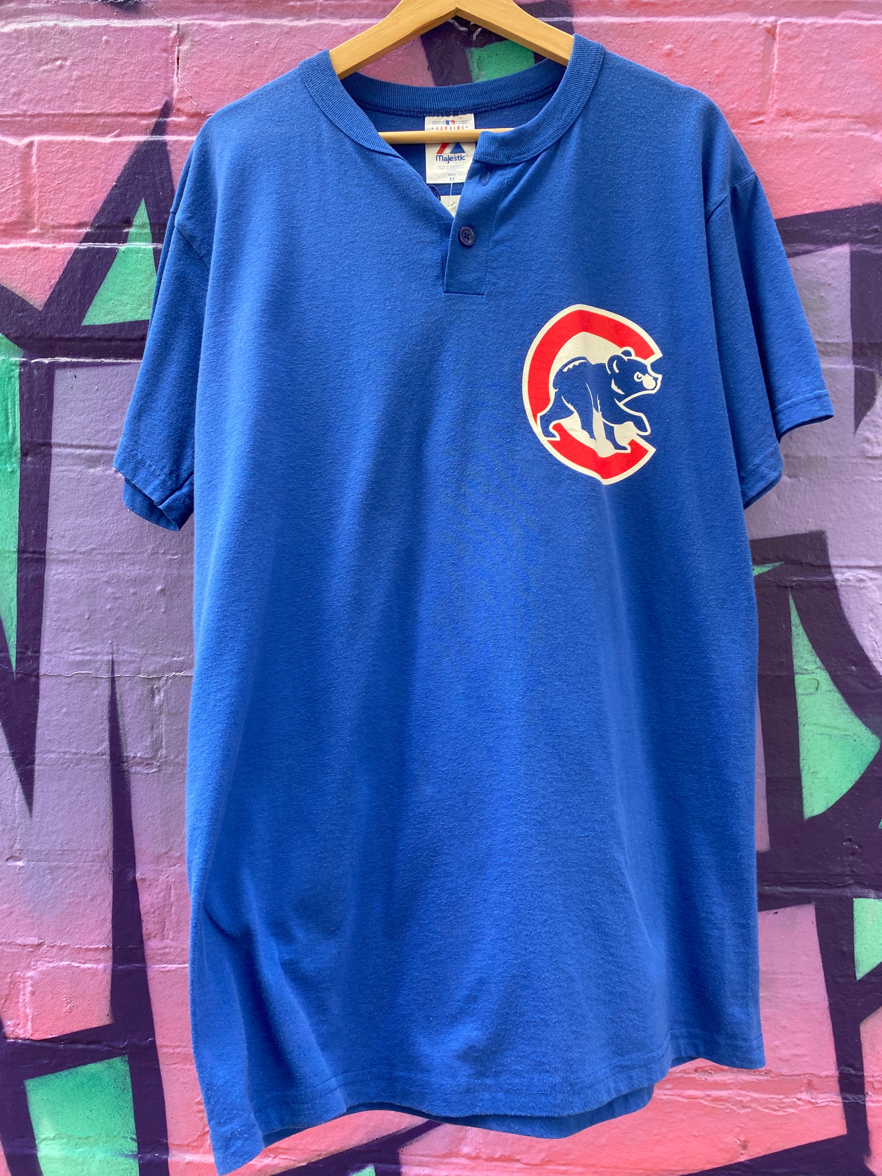 M - Cubs Blue 2 Button #5 DS Majestic Tee