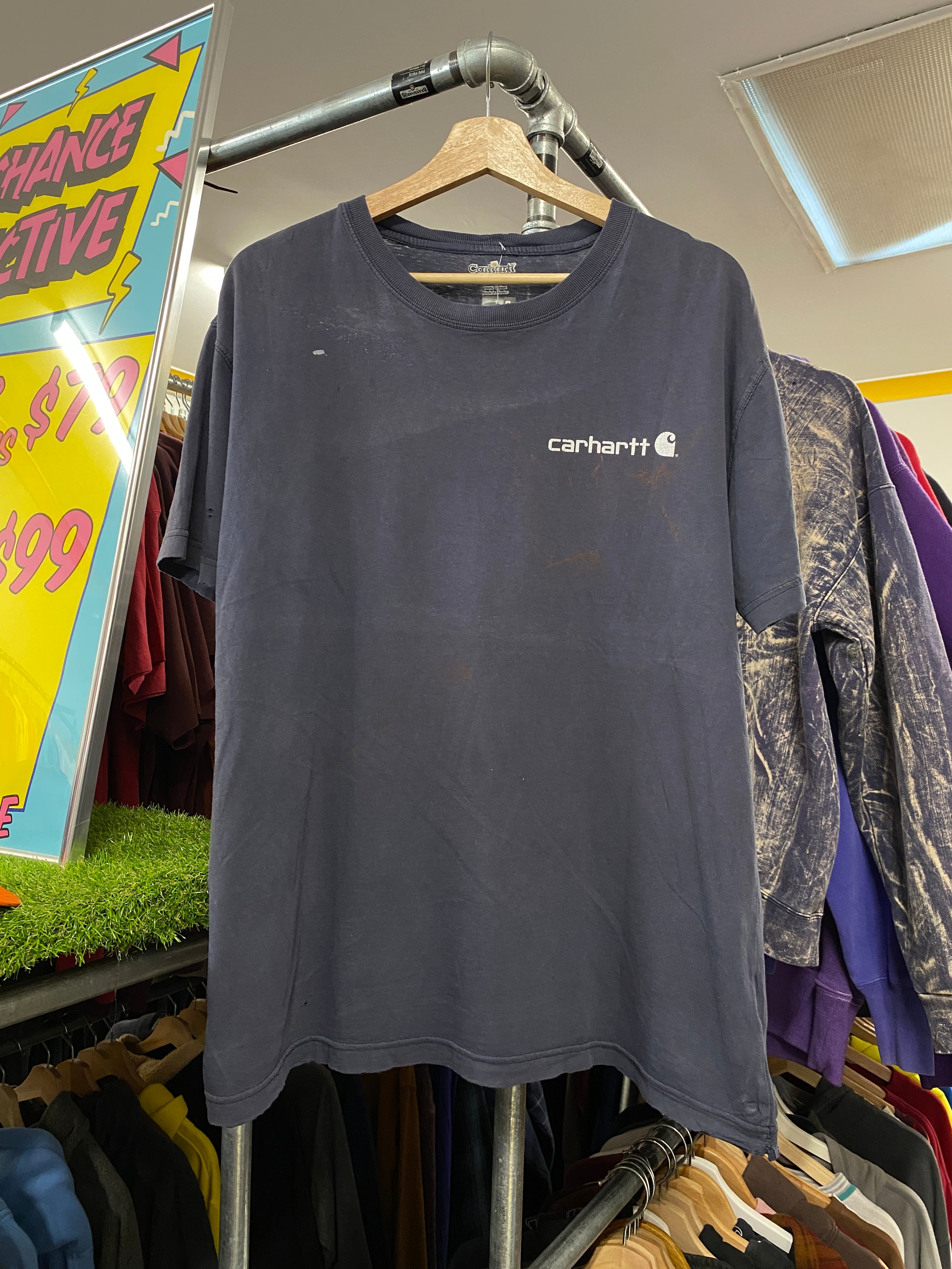 L - Carhartt Distressed Blue DS: Have To Work, Live To Fish