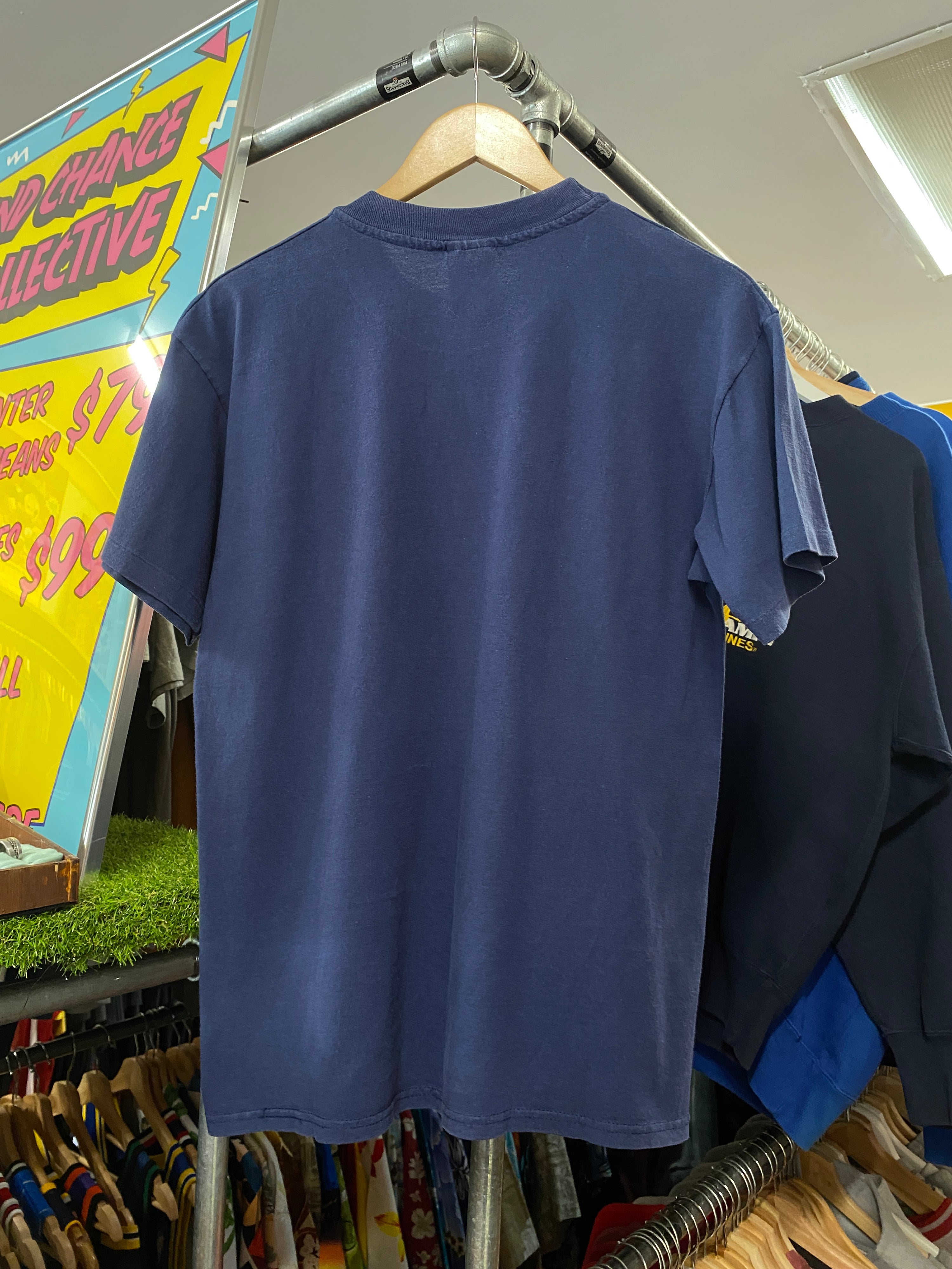 M - 1996 Atlanta Olympic Games 5 Gold Torch Blue Tee