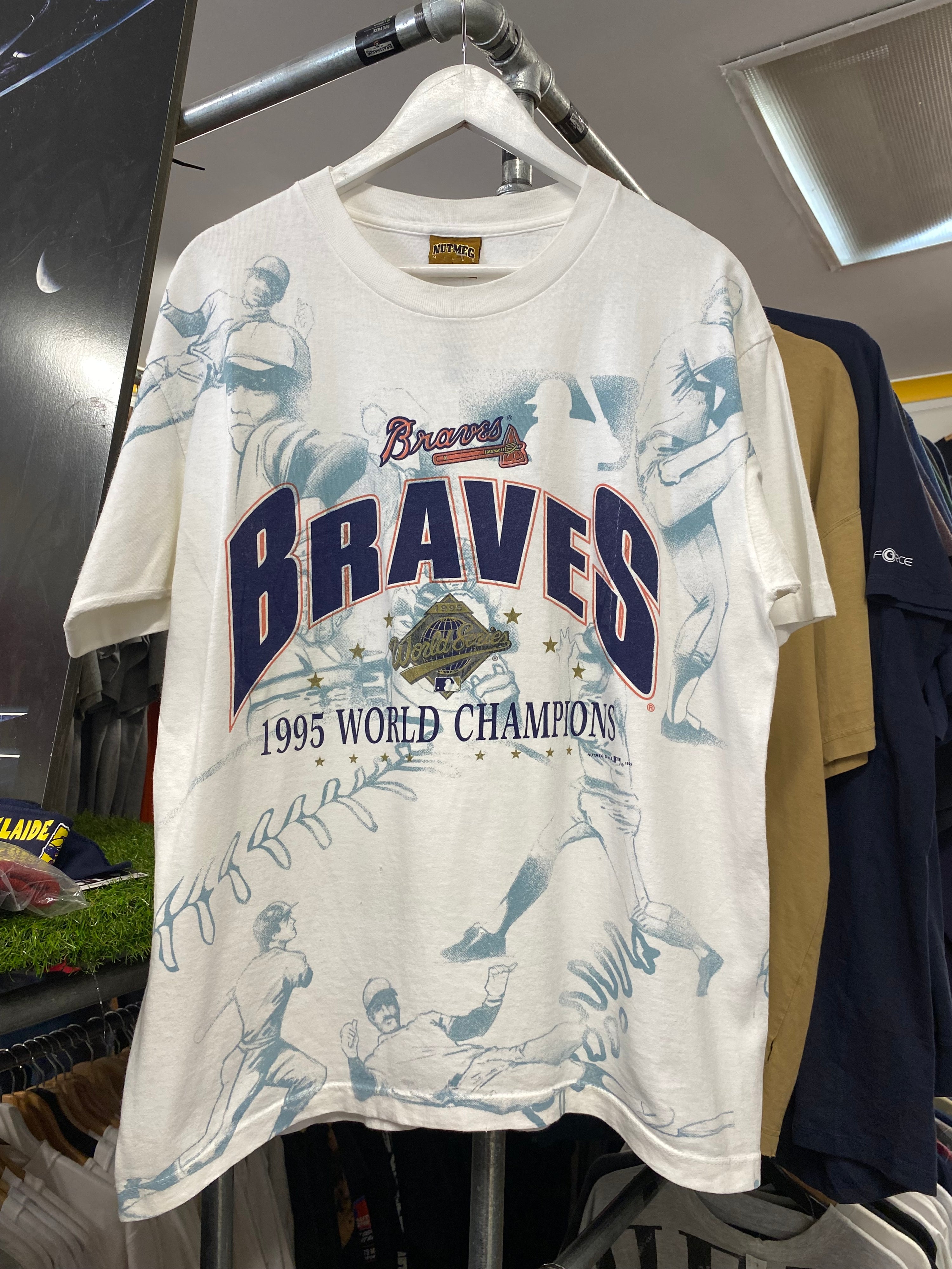 L - 1995 Braves MLB World Champions All Over Print Tee