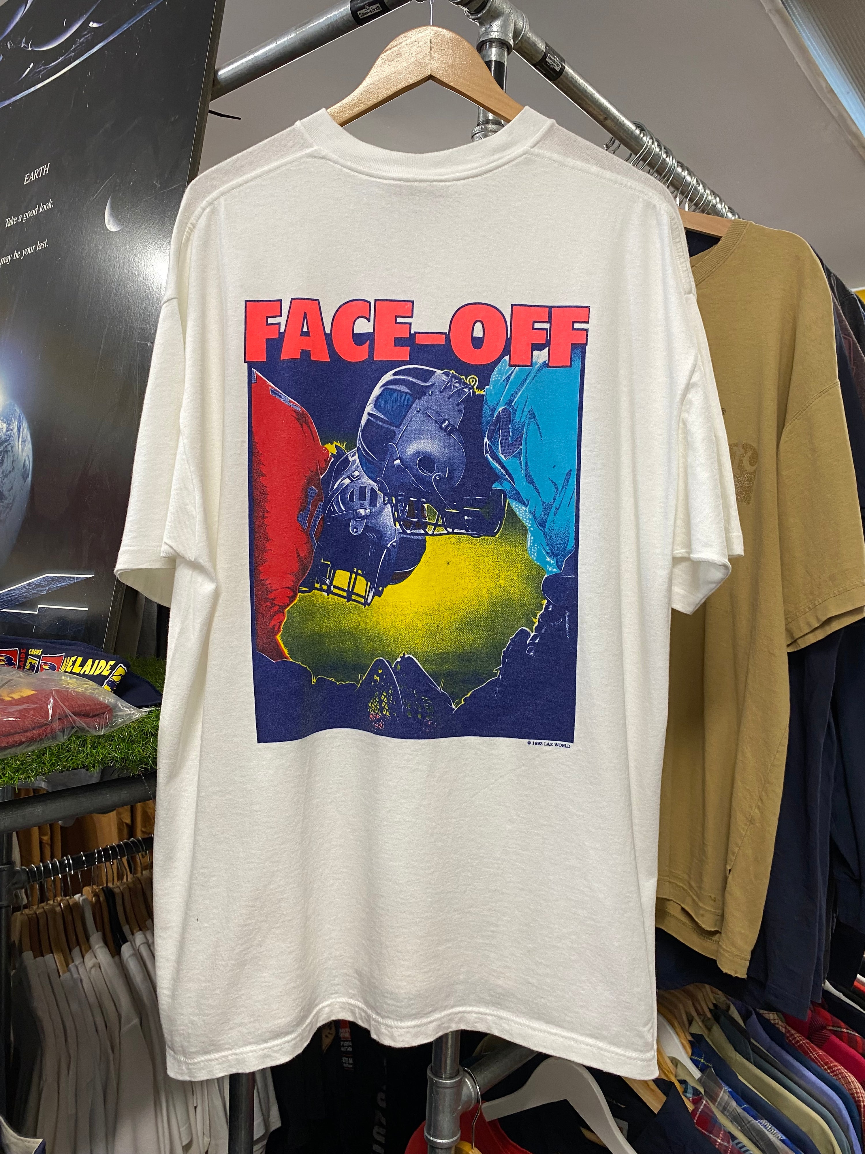 XL - 1993 LAX Face Off Lacrosse White DS Tee