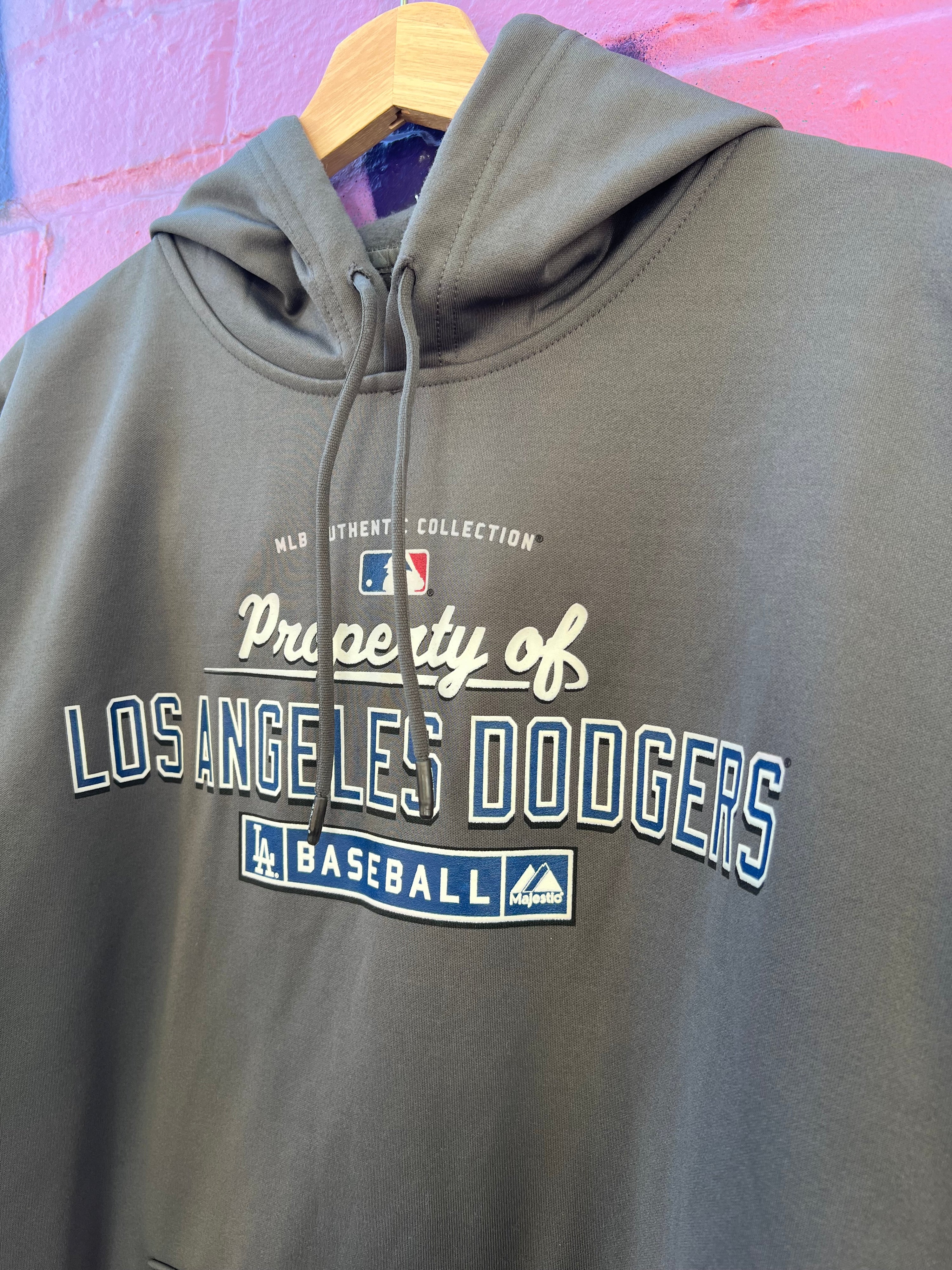 L - Los Angeles Dodgers Baseball Grey Hoodie
