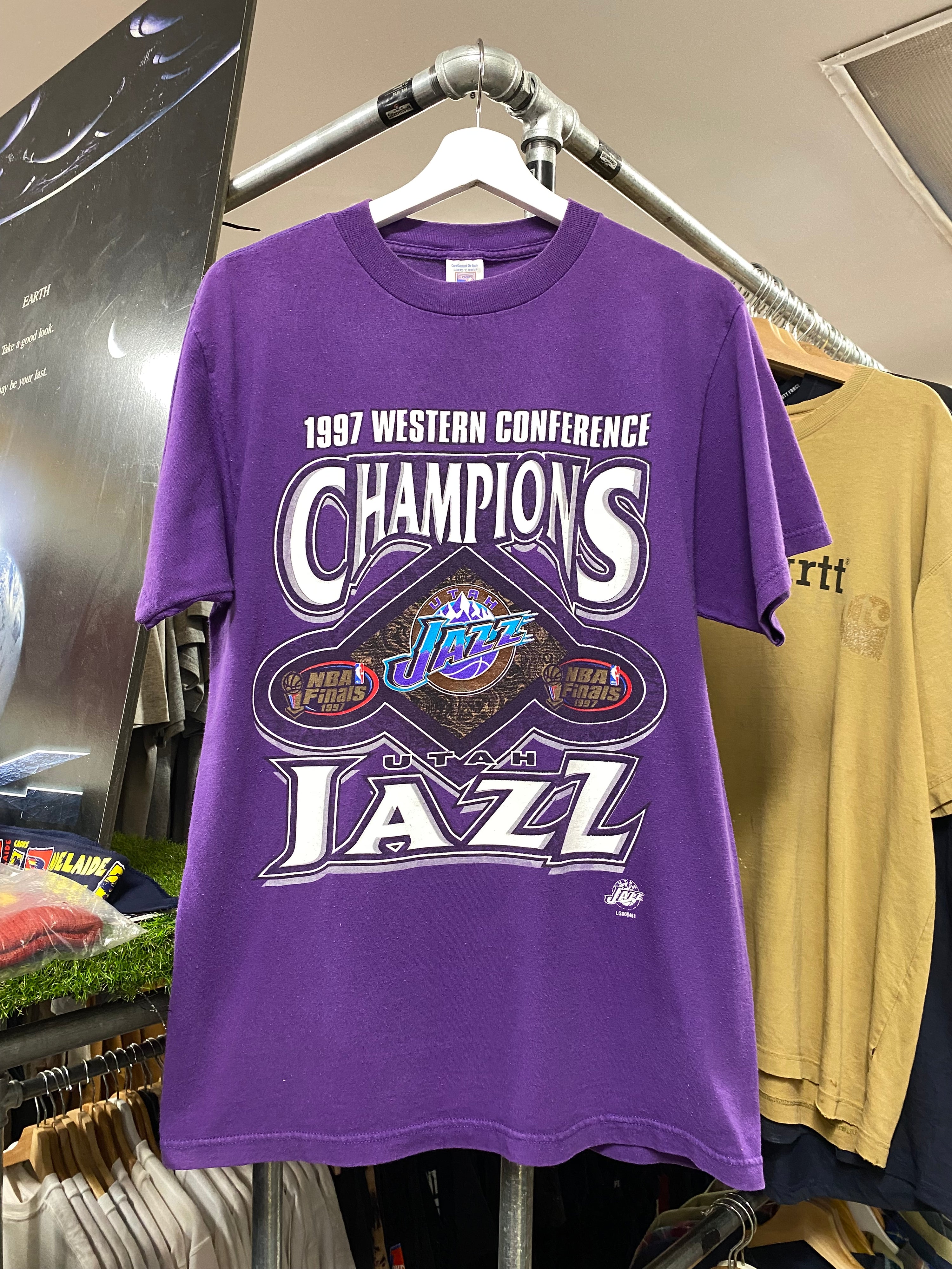M - 1997 Utah Jazz Western Conference Champions Purple Tee