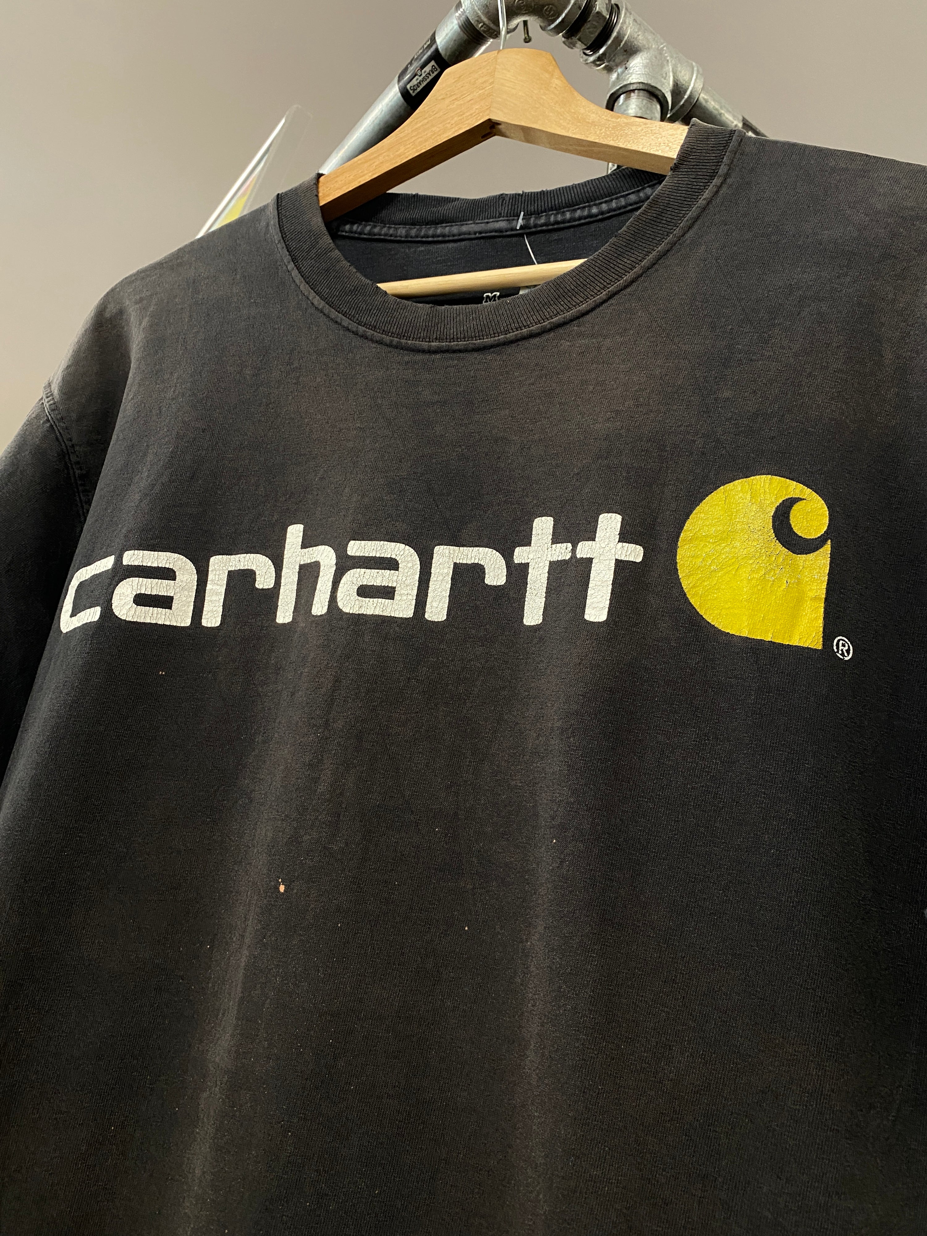 M - Carhartt Distressed Black Spellout Tee