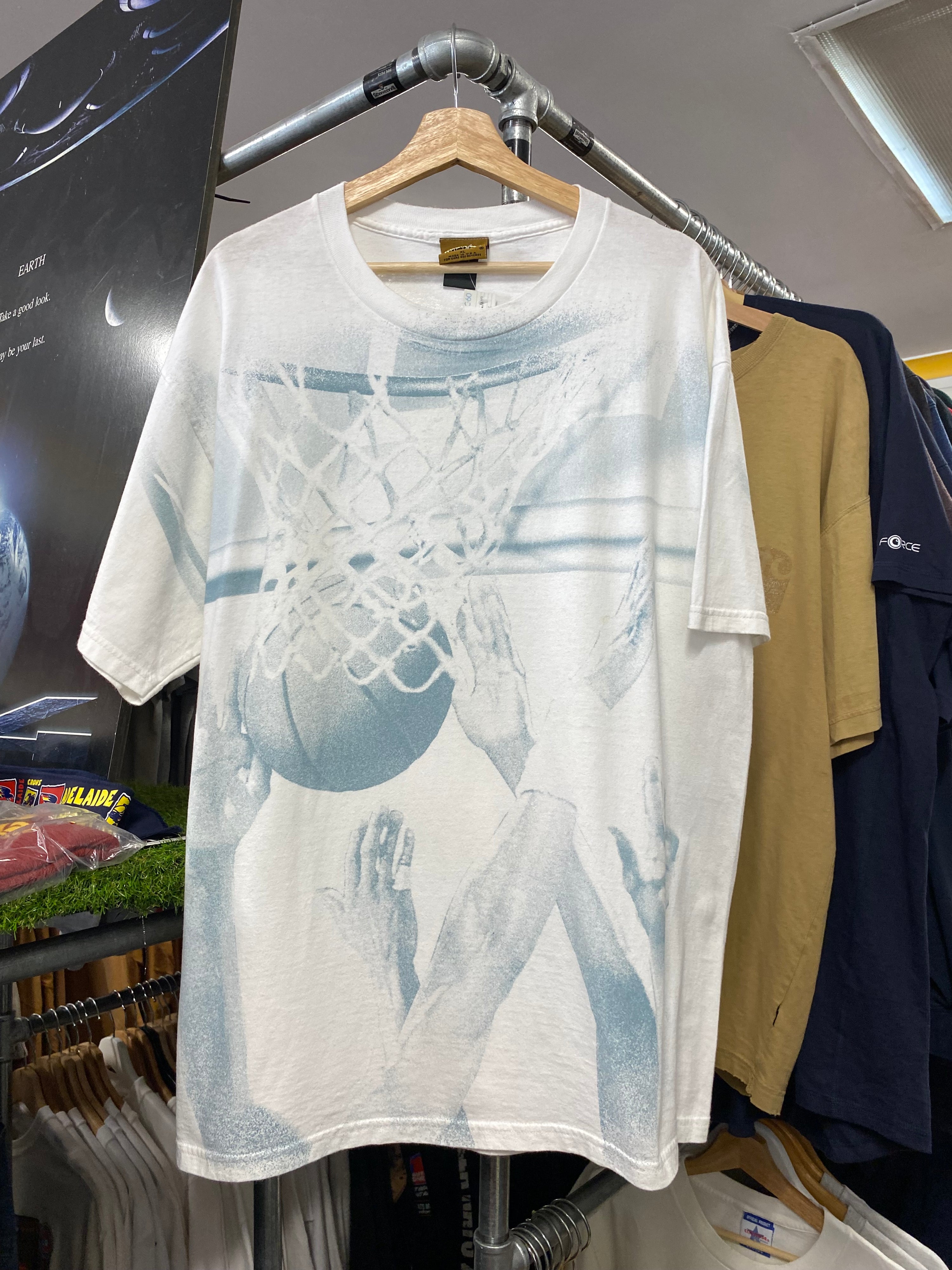 XL - Vintage NUTMEG All Over Print Backetball Tee