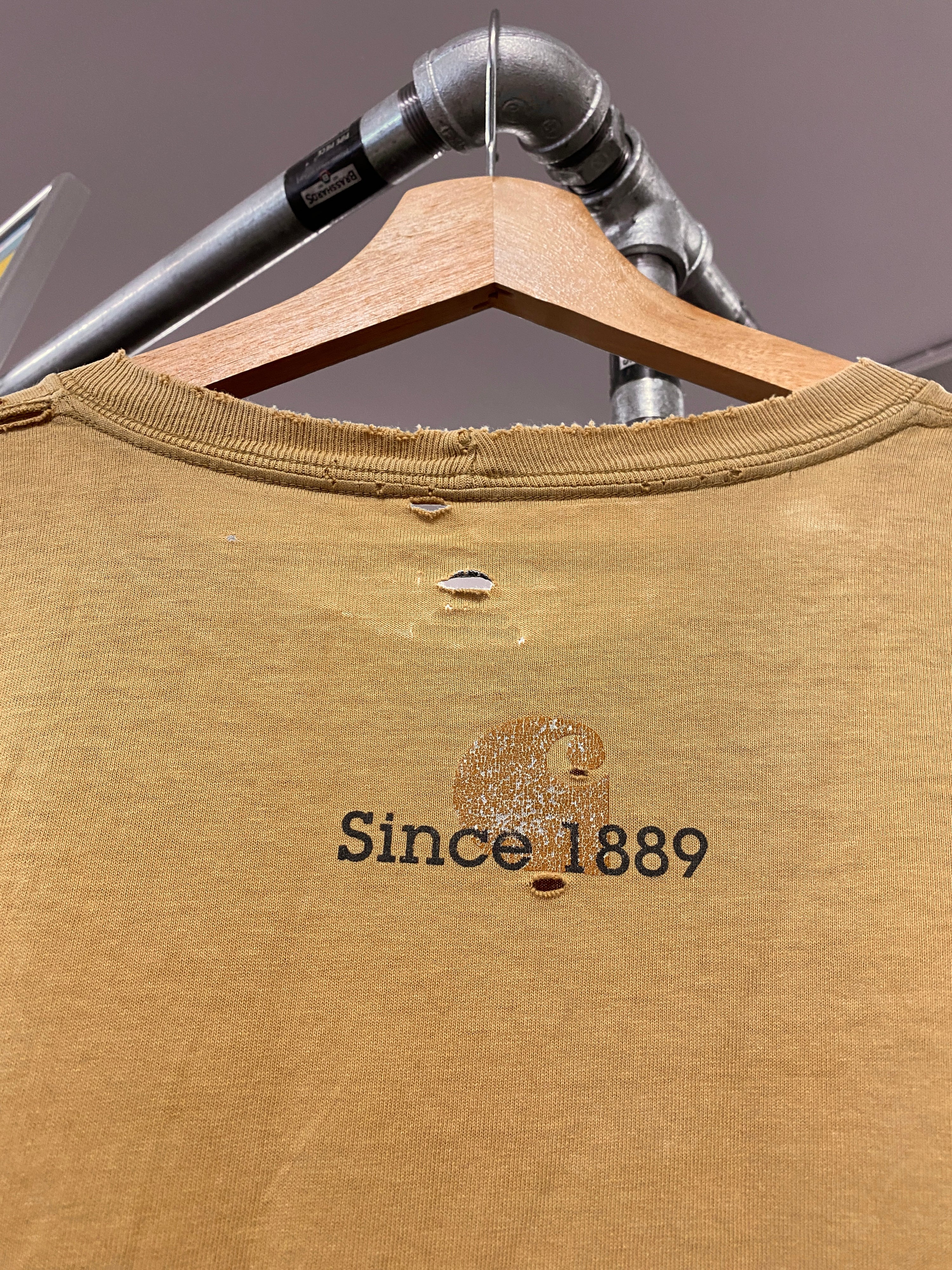 XL - Carhartt Thrashed Shadow Spellout Khaiki DS Tee
