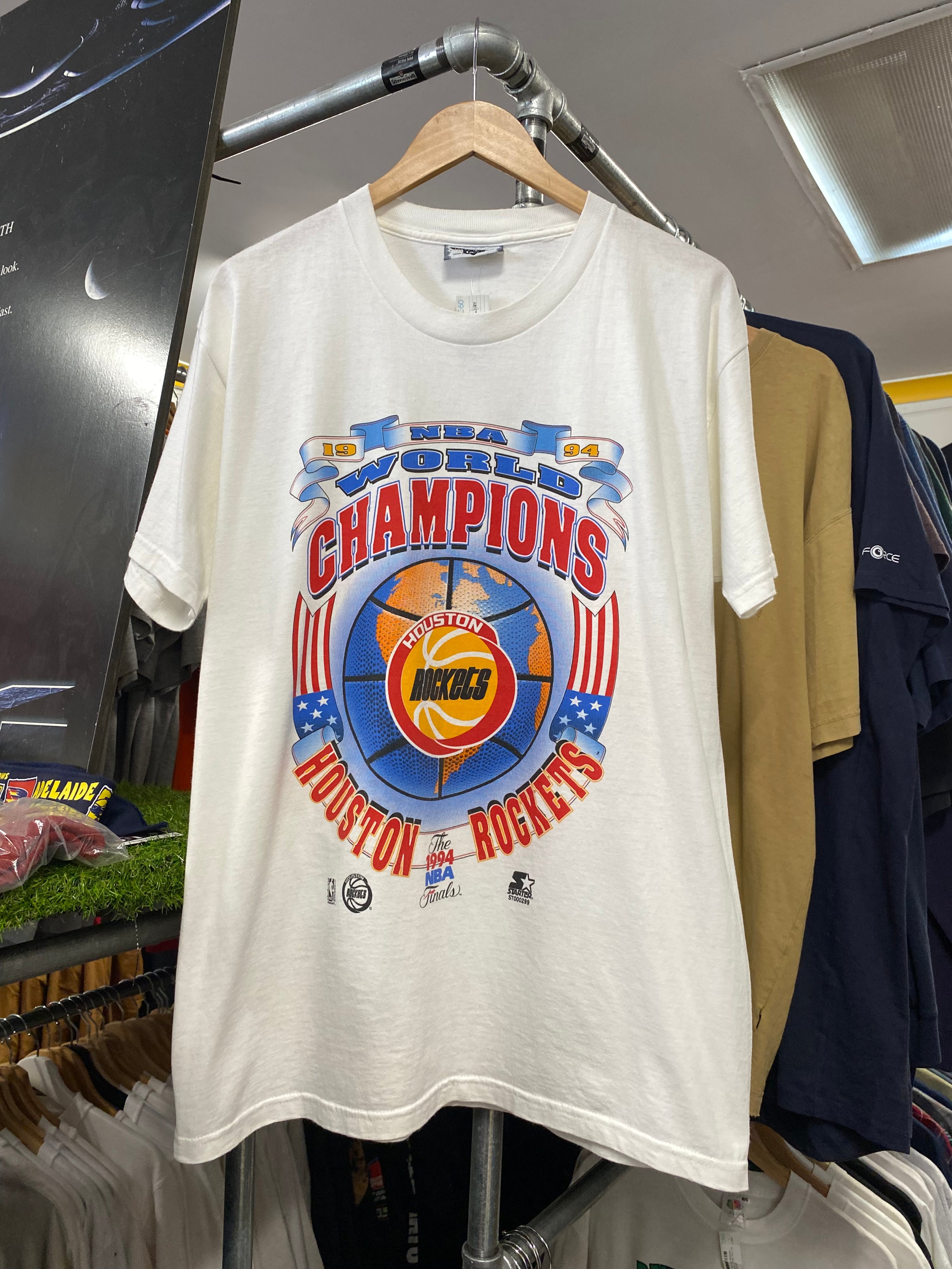 L - 1994 Houston Rockets World Champs White Tee LEE