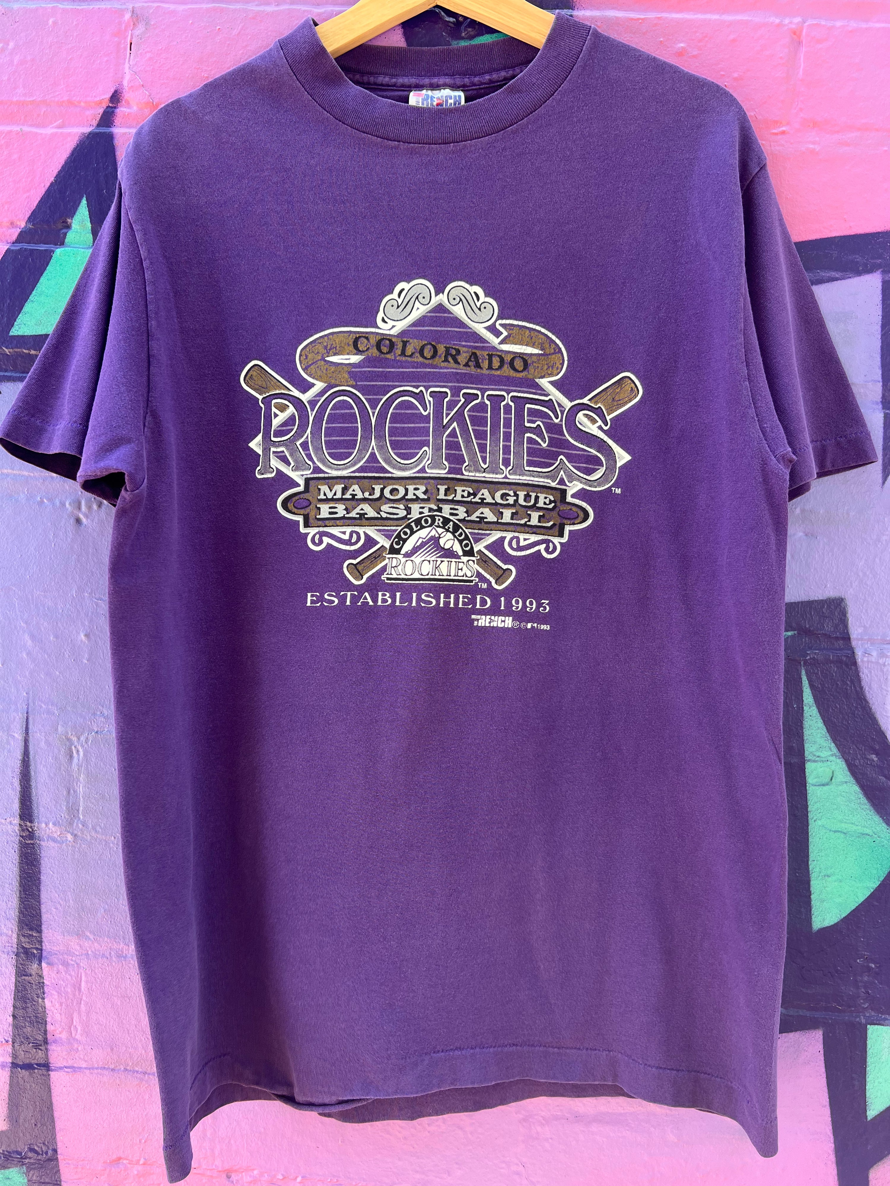 L - 1993 Colorado Rockies MLB Purple Tee