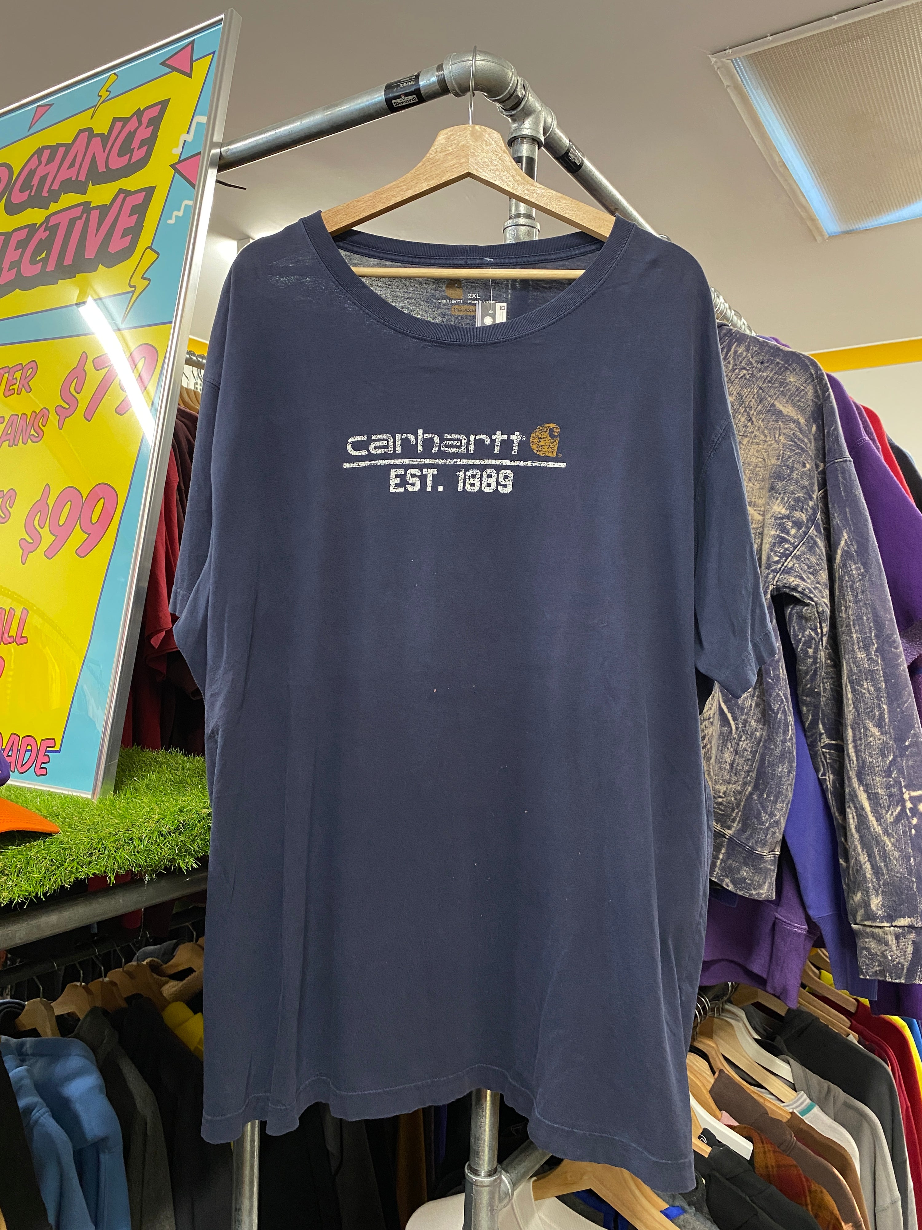 2XL - Carhartt Lightweight Dark Blue Spellout EST 1889 Tee