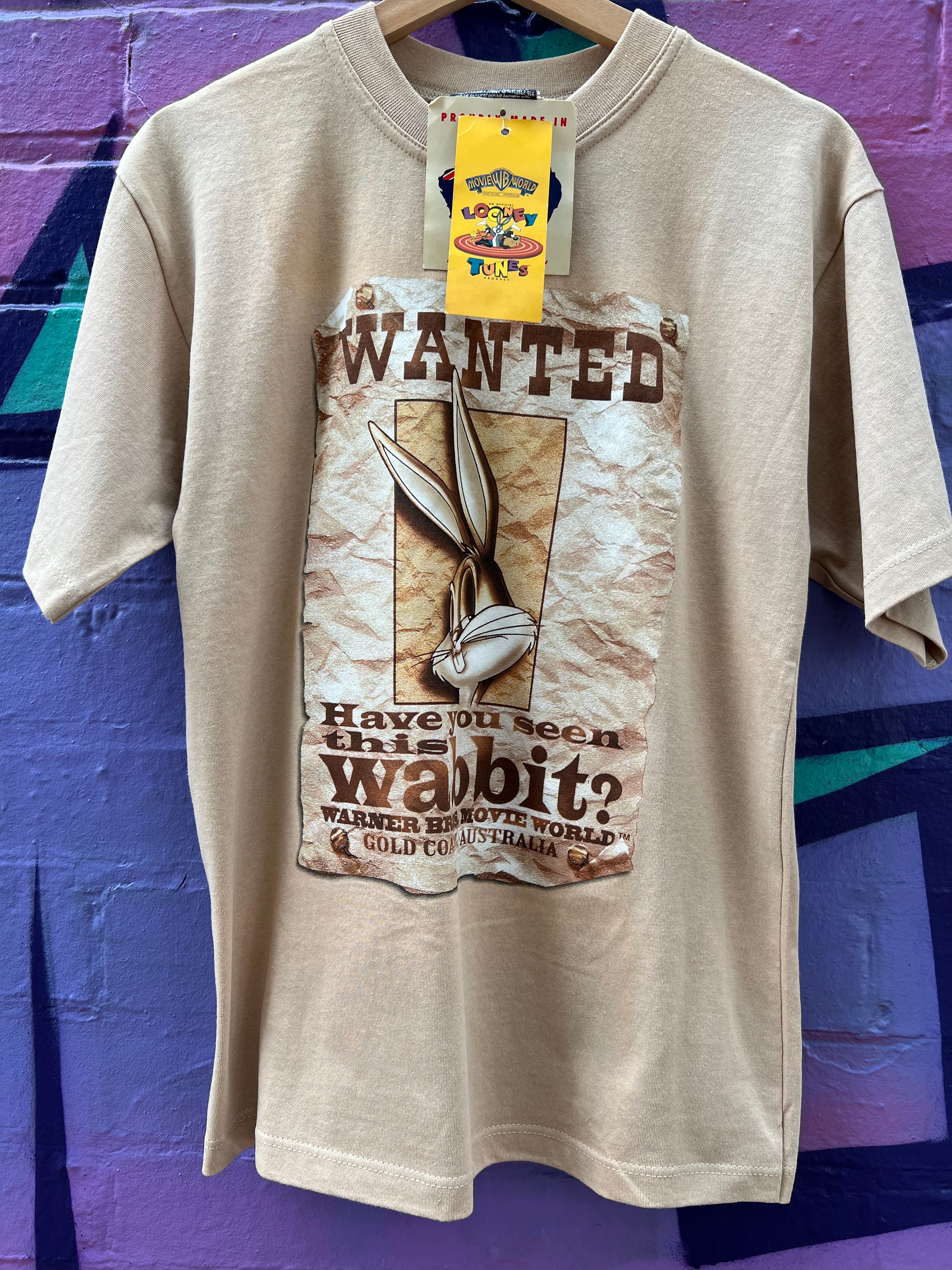 S - 1998 Bugs Bunny Wanted Poster BNWT