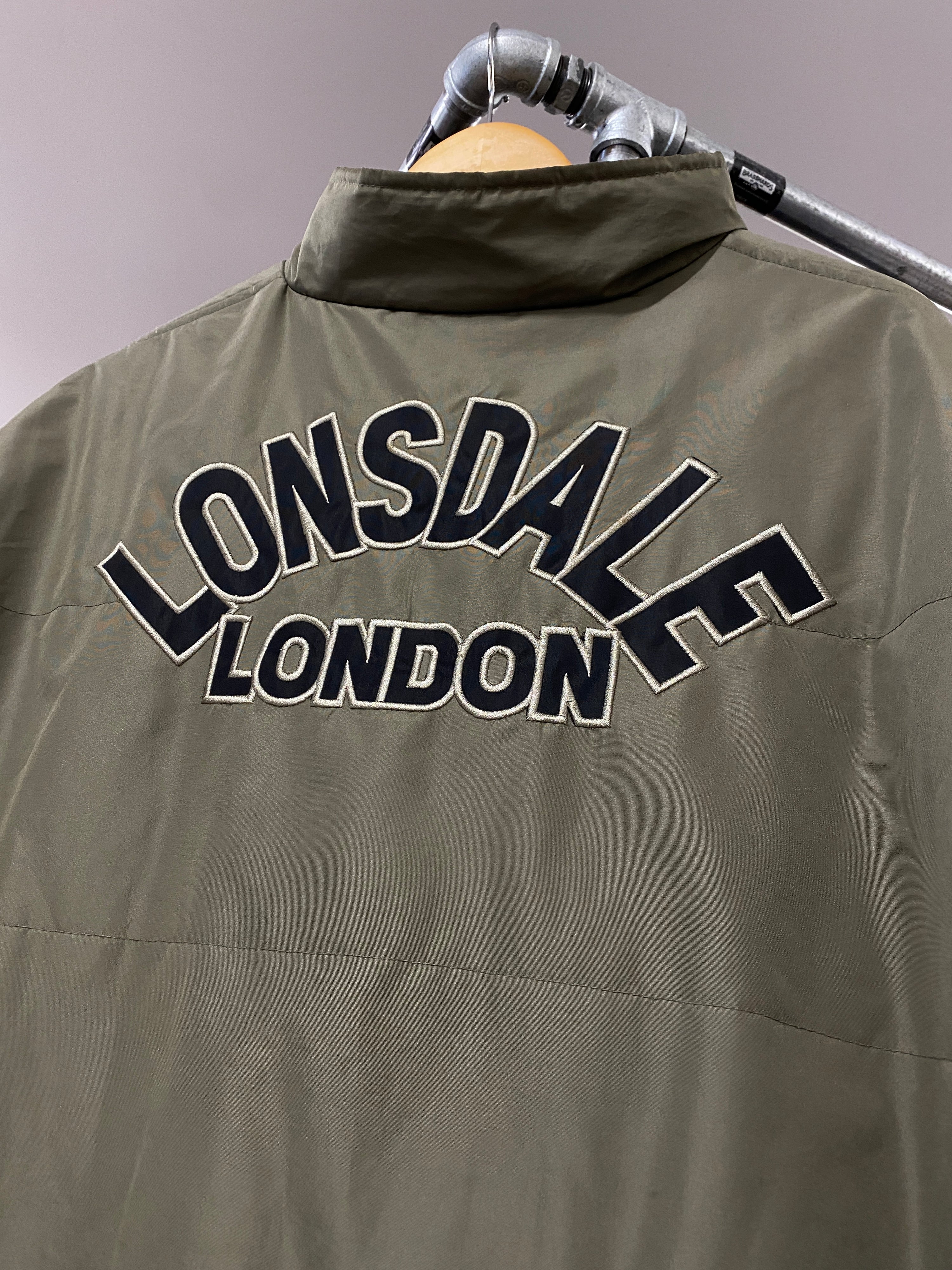 XL - 2000s Lonsdale Embroidered Olive Zip Up Jacket
