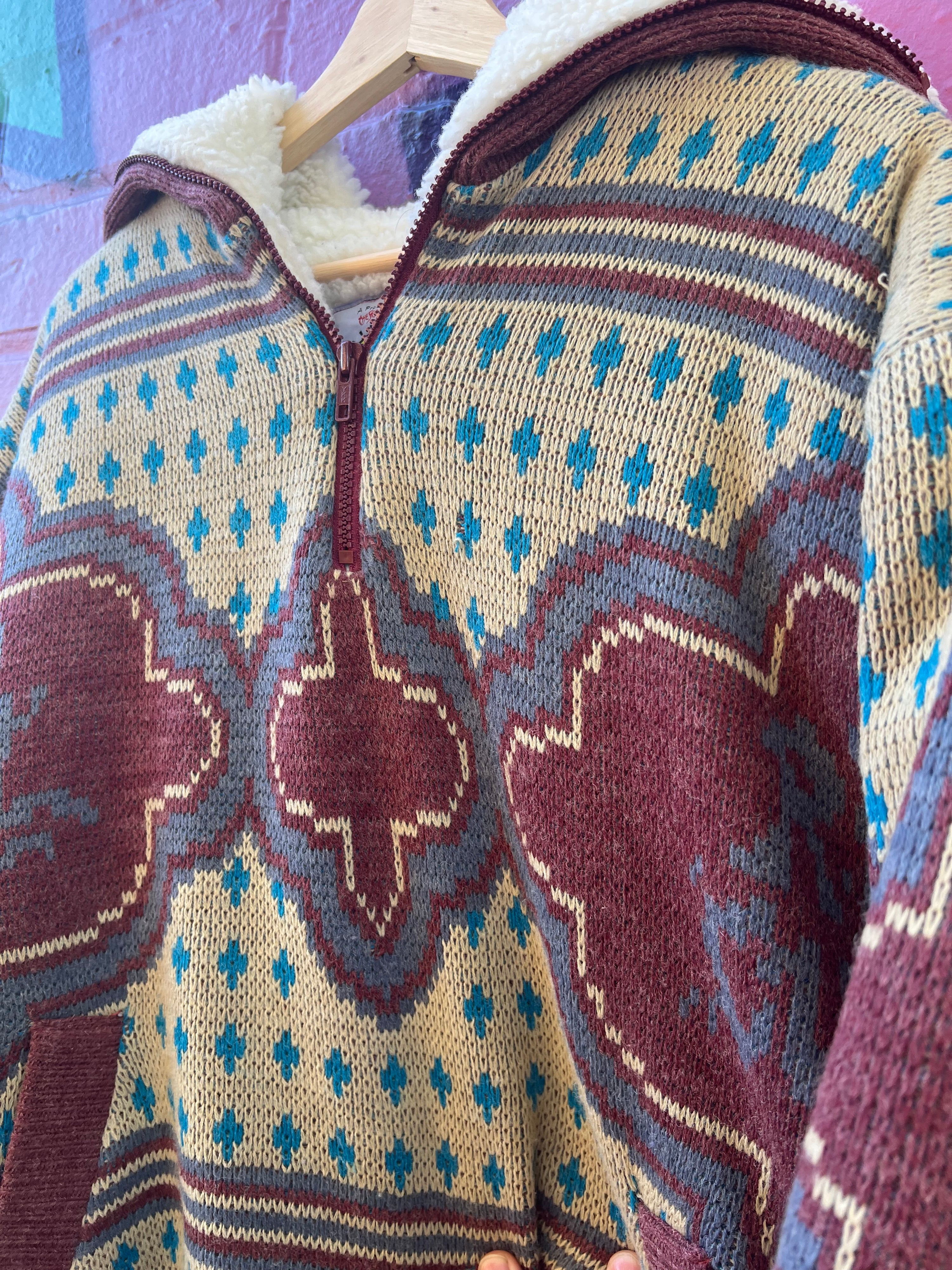 L - Vintage Rip Curl Fleece Lined Heavywight Knit