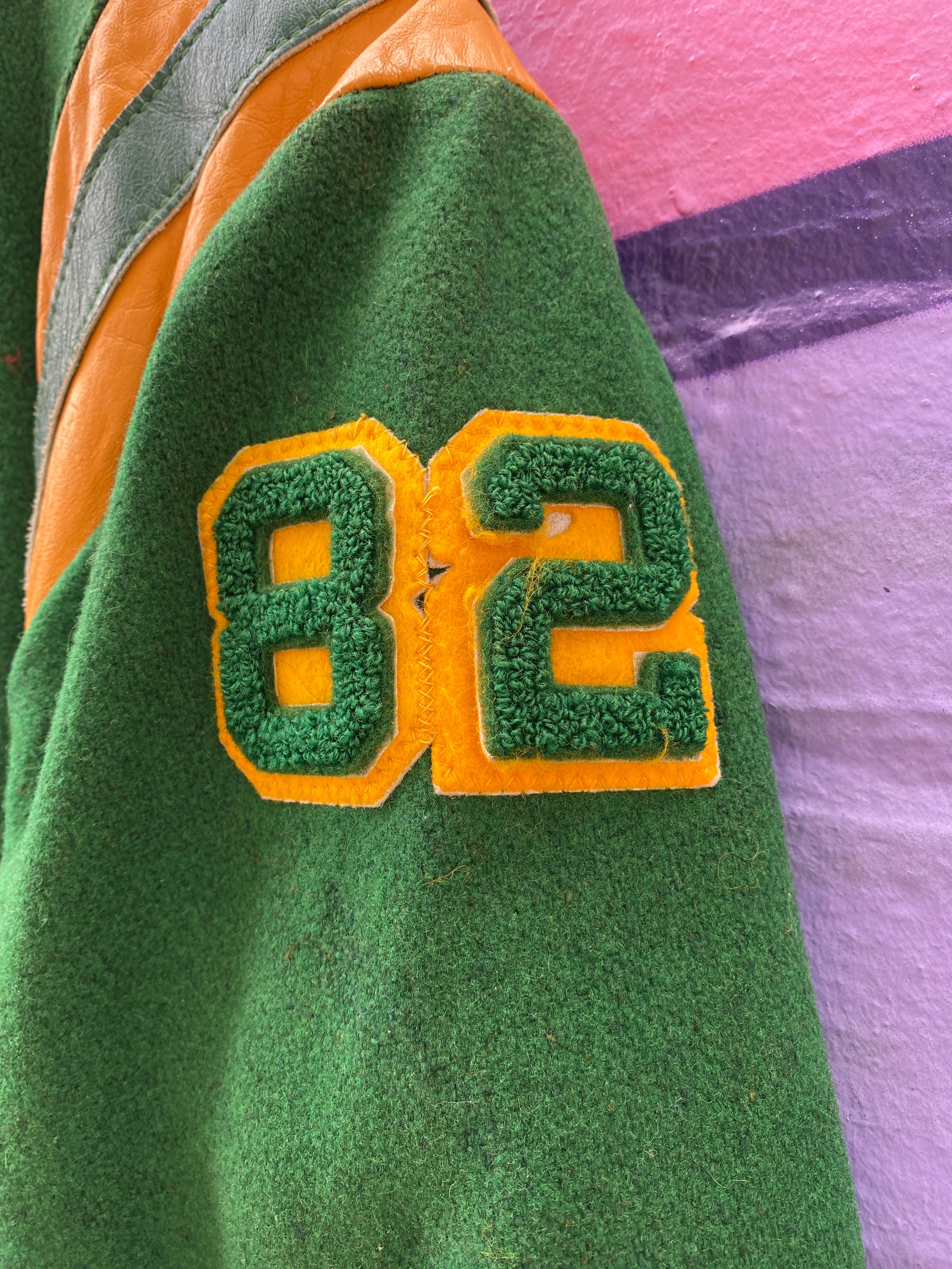 M - Vintage 'Bishop Flaget Panthers' Varsity Jacket Green