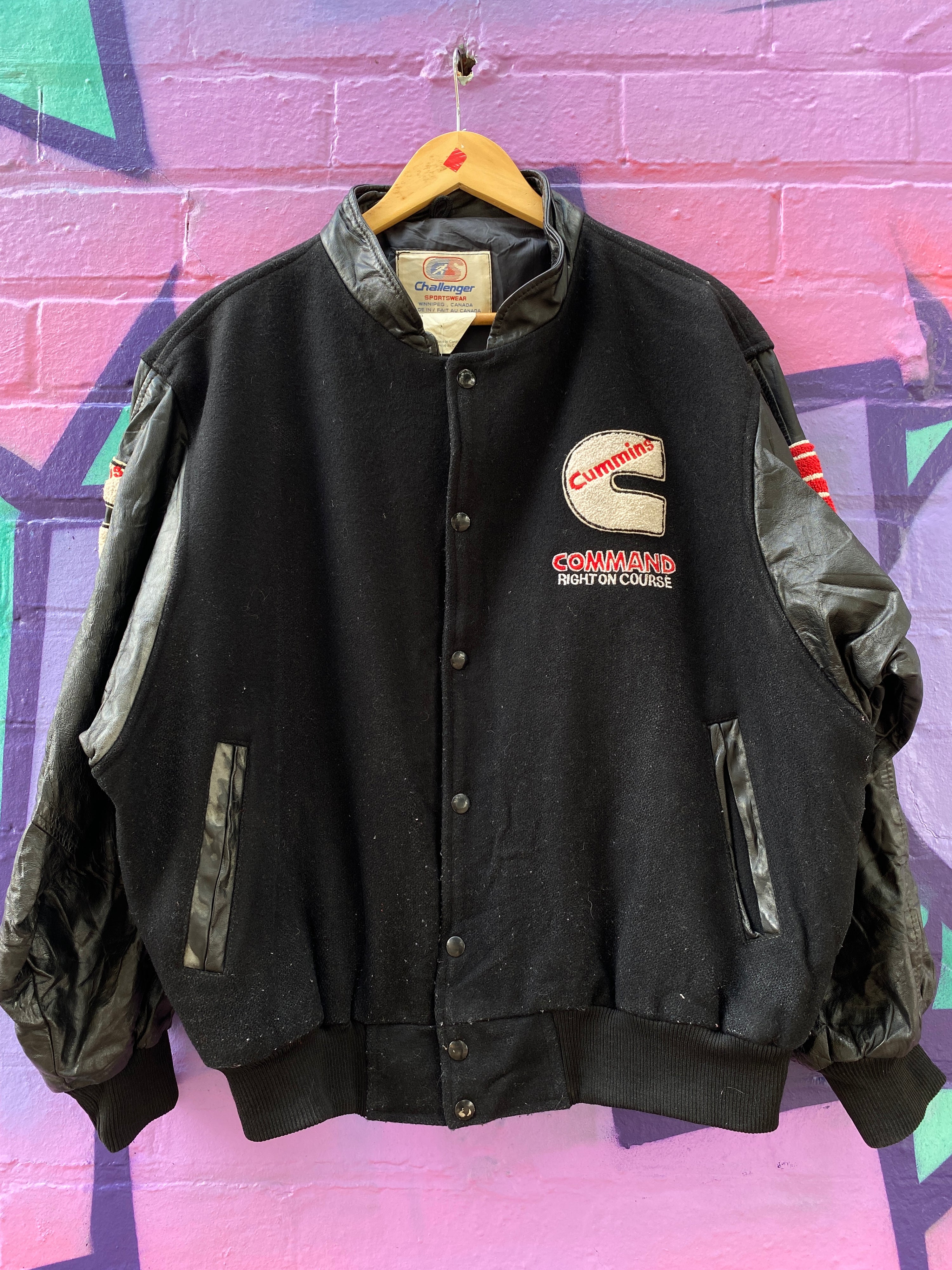 L - Vintage Cummins 'Put Yourself In Command' Varsity Jacket