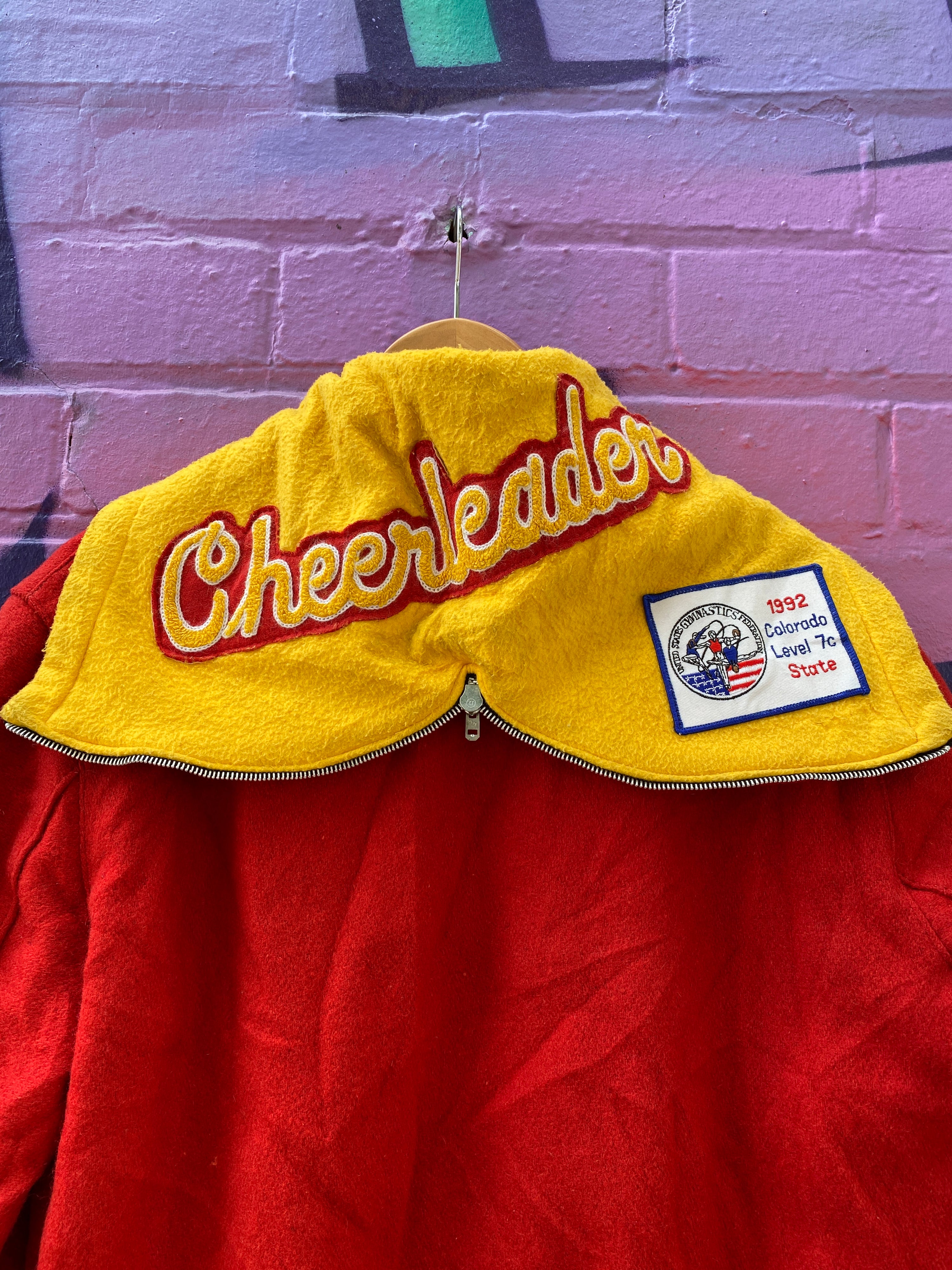 M - Vintage 1993 Colorado State Cheerleeder Varsity Jacket 'Meilan' with Badges