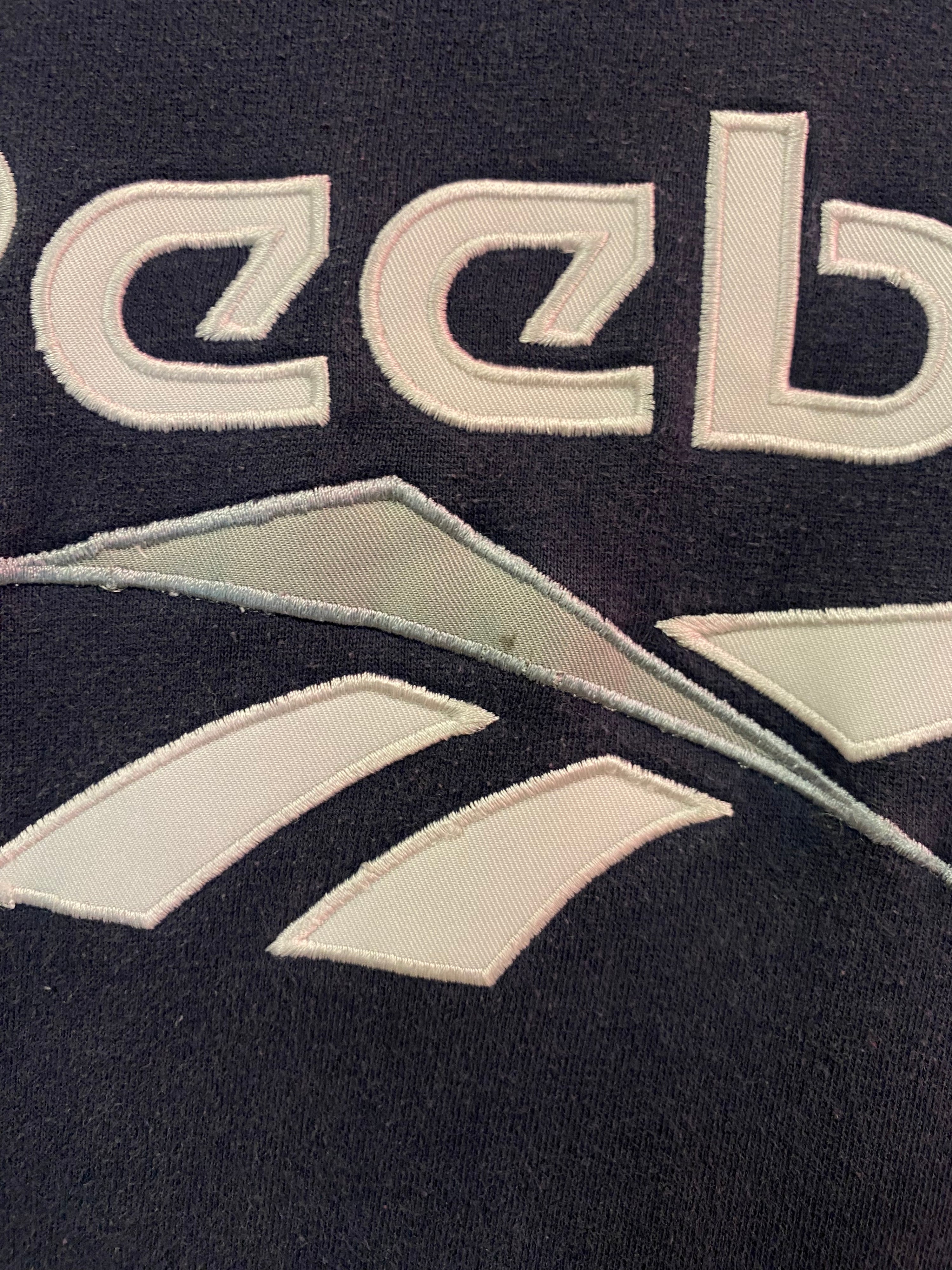 [XL] Vintage Reebok Embroidered Blue Hoodie