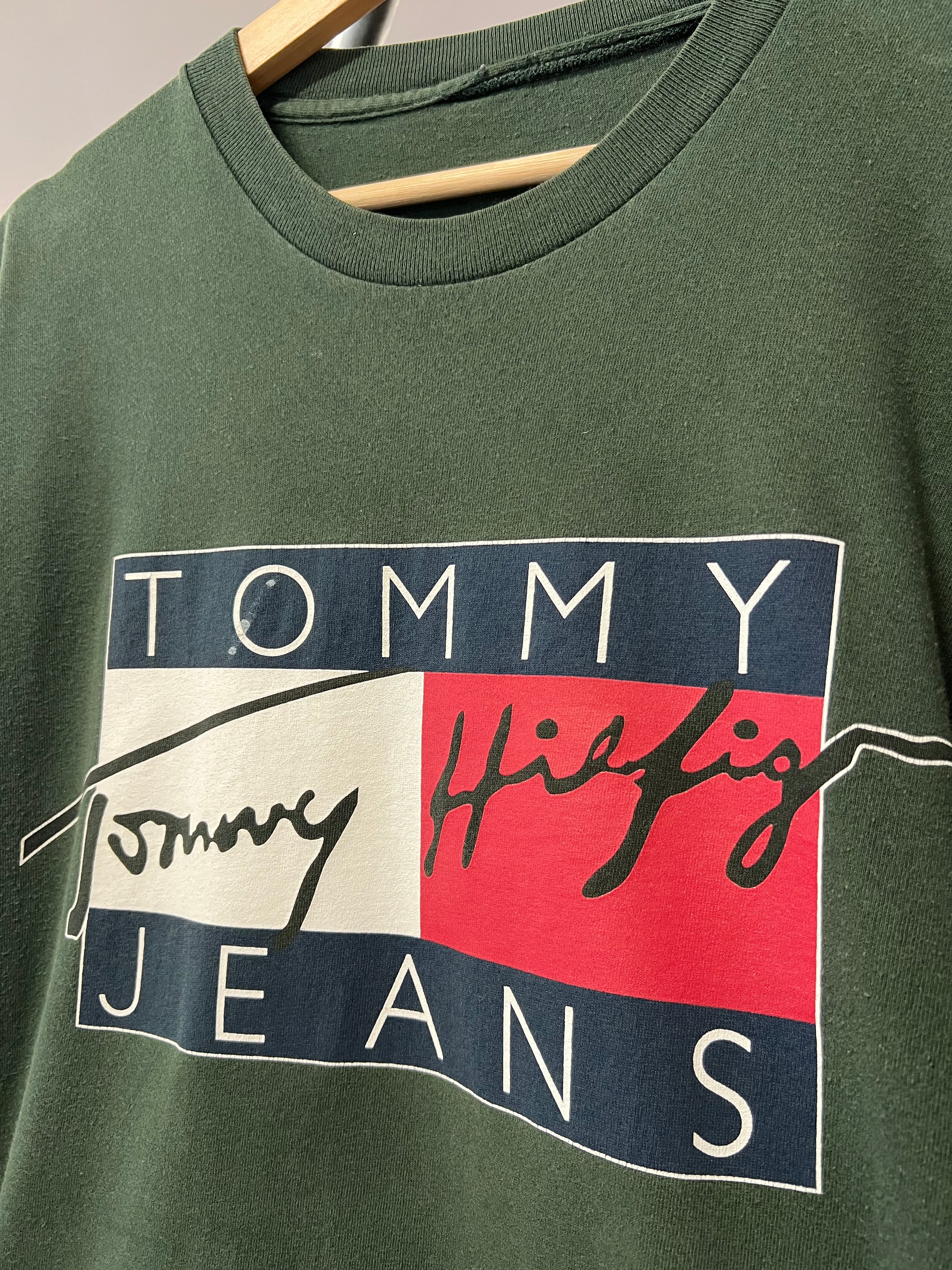 XL - Tommy Jeans Big Flag Emerald Green Tee