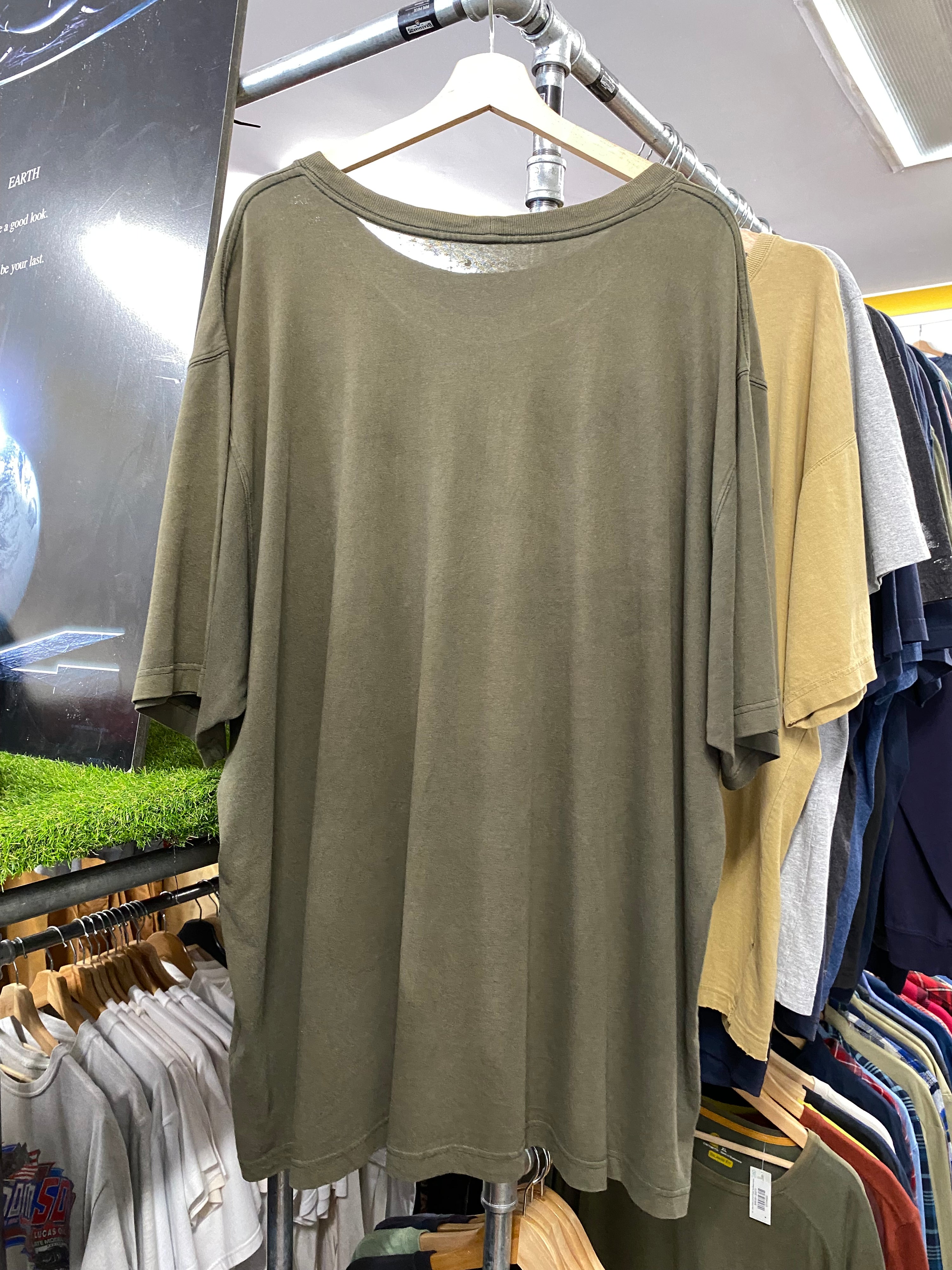 2XL - Olive Green Loose Fit Carhartt Pocket Tee