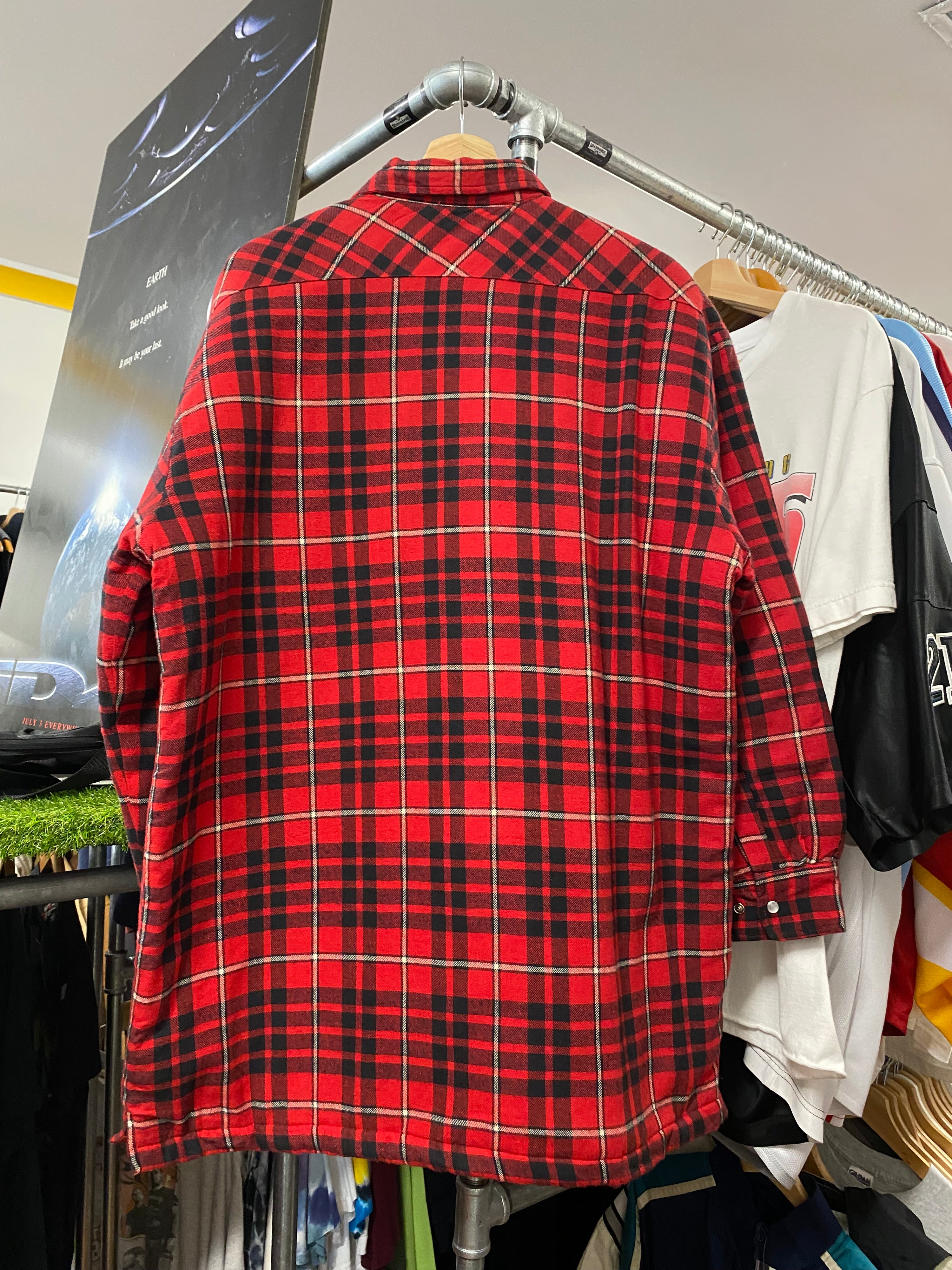[M] Dickies Red/White Check Heavyweight Button Up