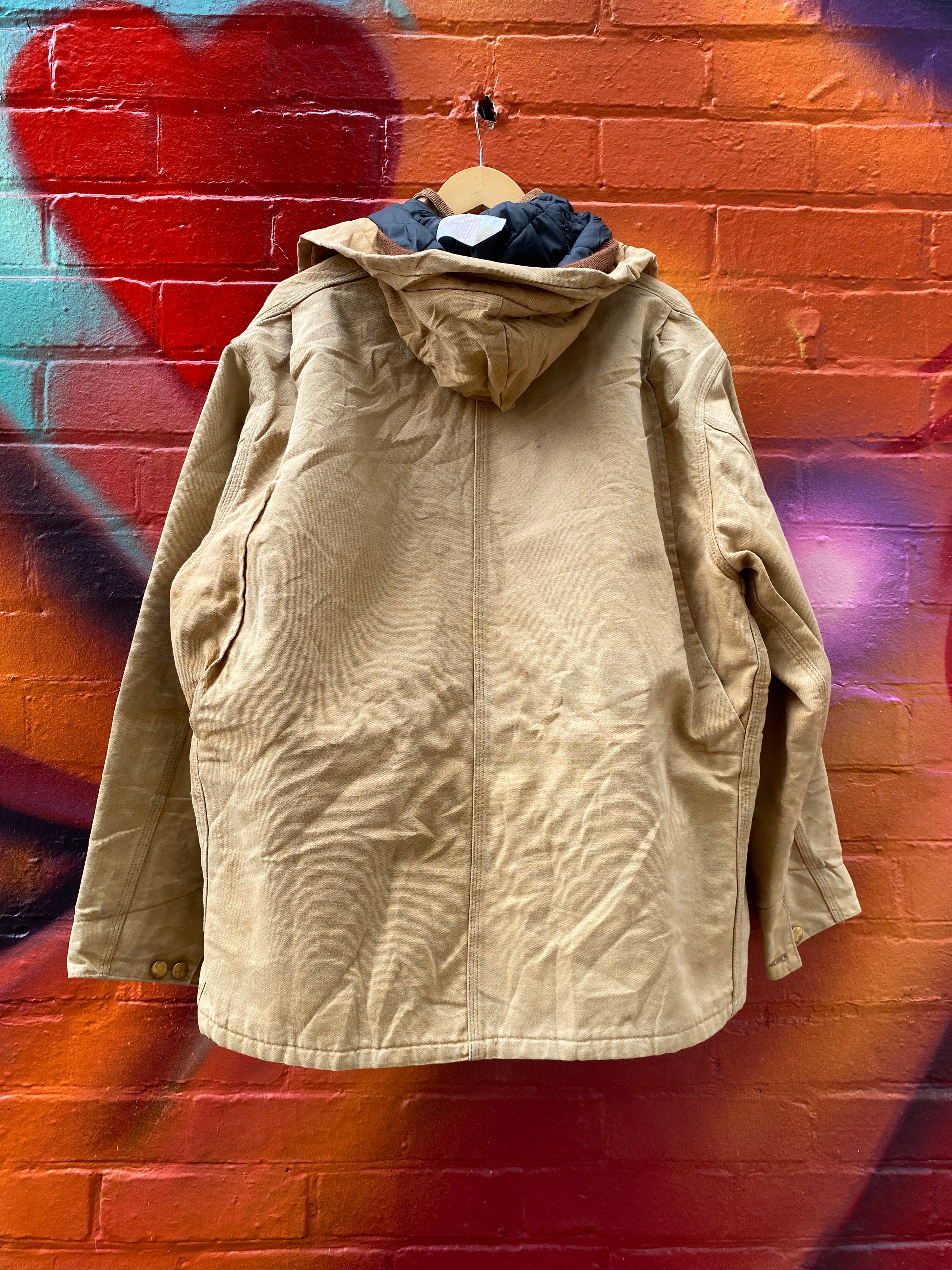 2XL - Carhartt Tan Chore Jacket with Detachable Hood