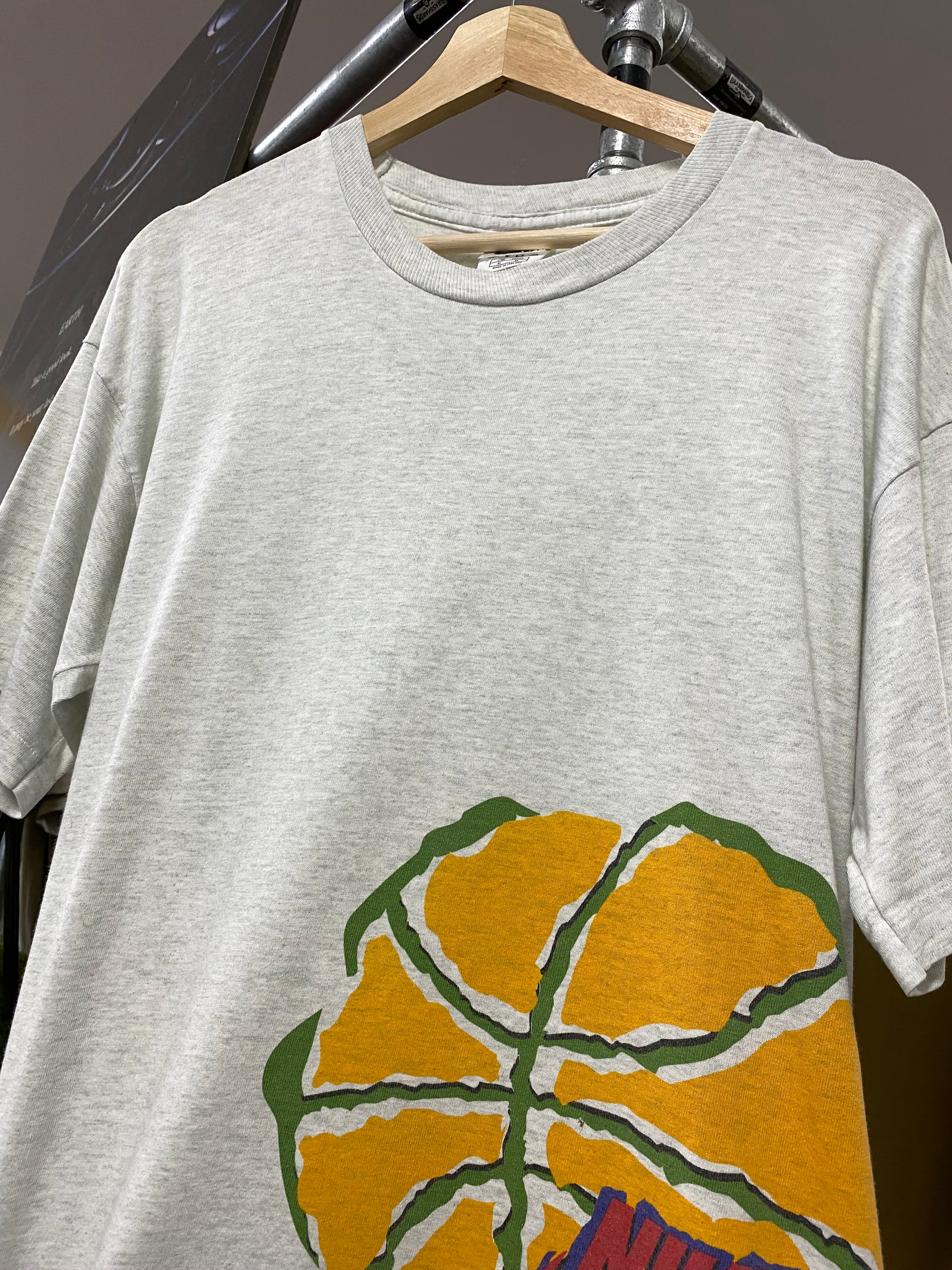 M - 1990s Nike Green/Gold Basketball DS Grey Tee