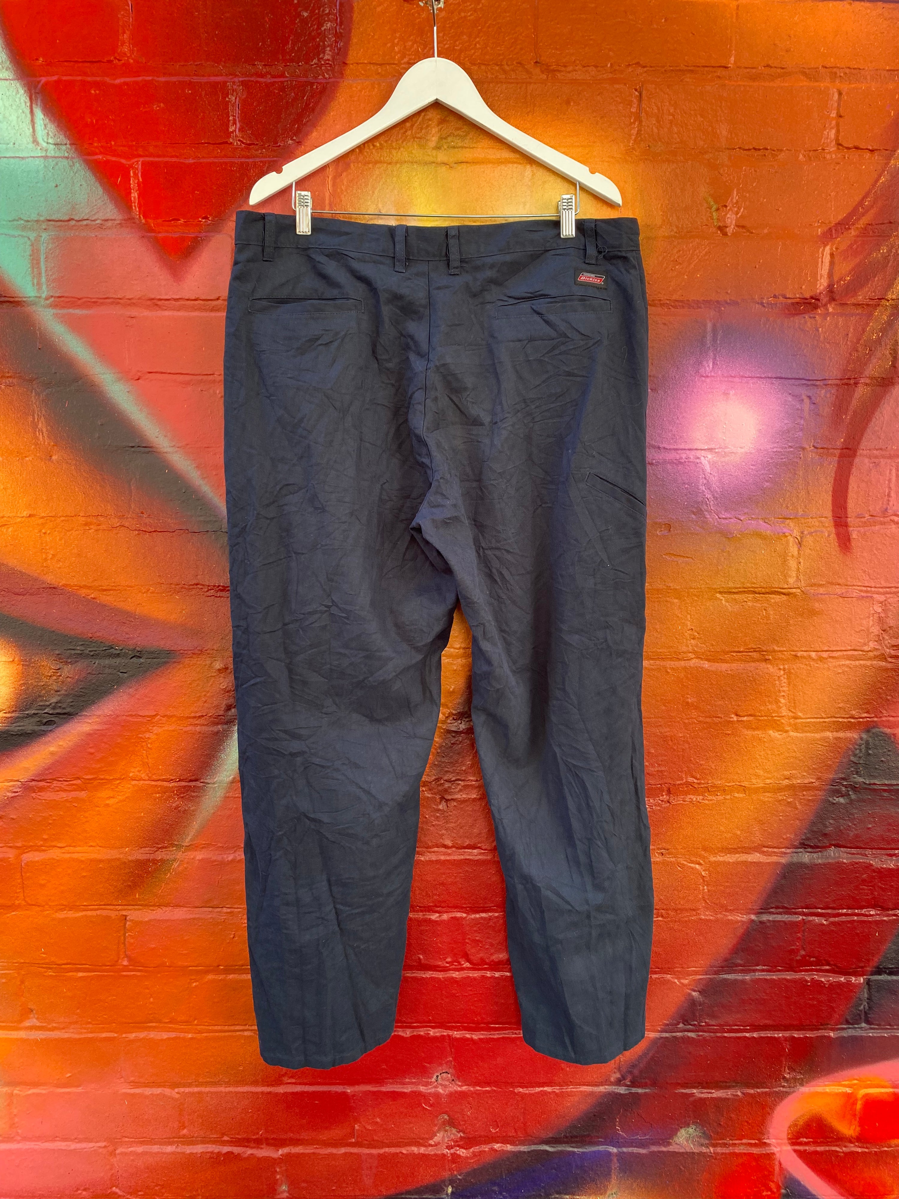 [40] Dickies Navy Baggy Work Pants D156