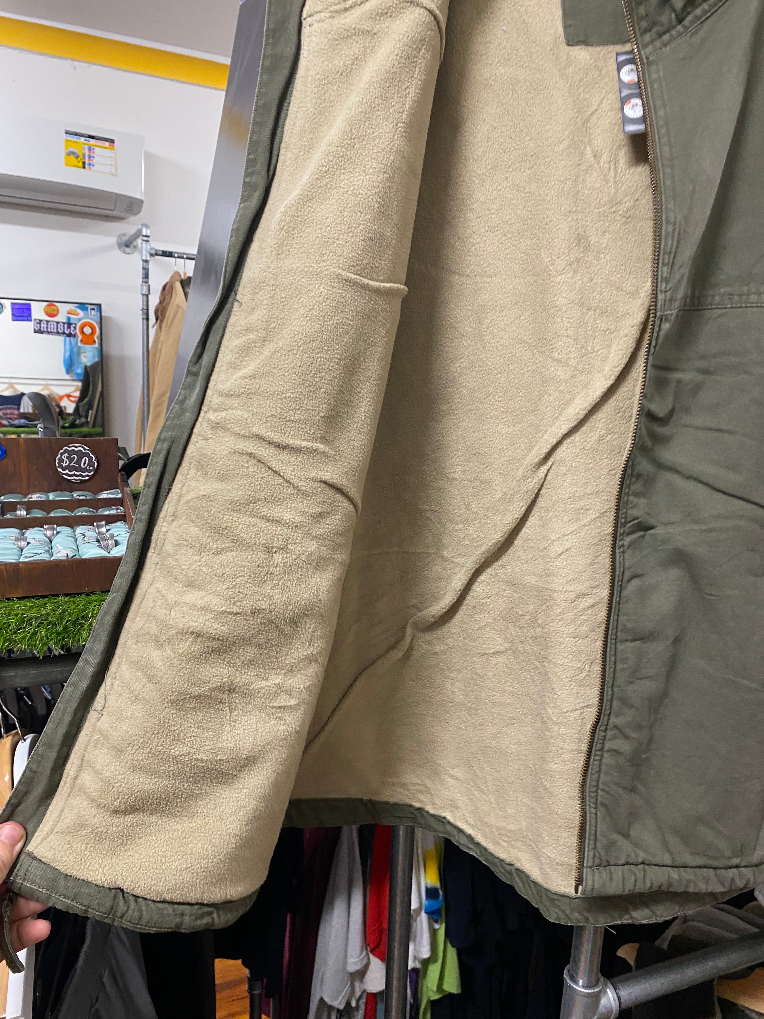 [2XL] Wolverine Fleece Lined Green Vest