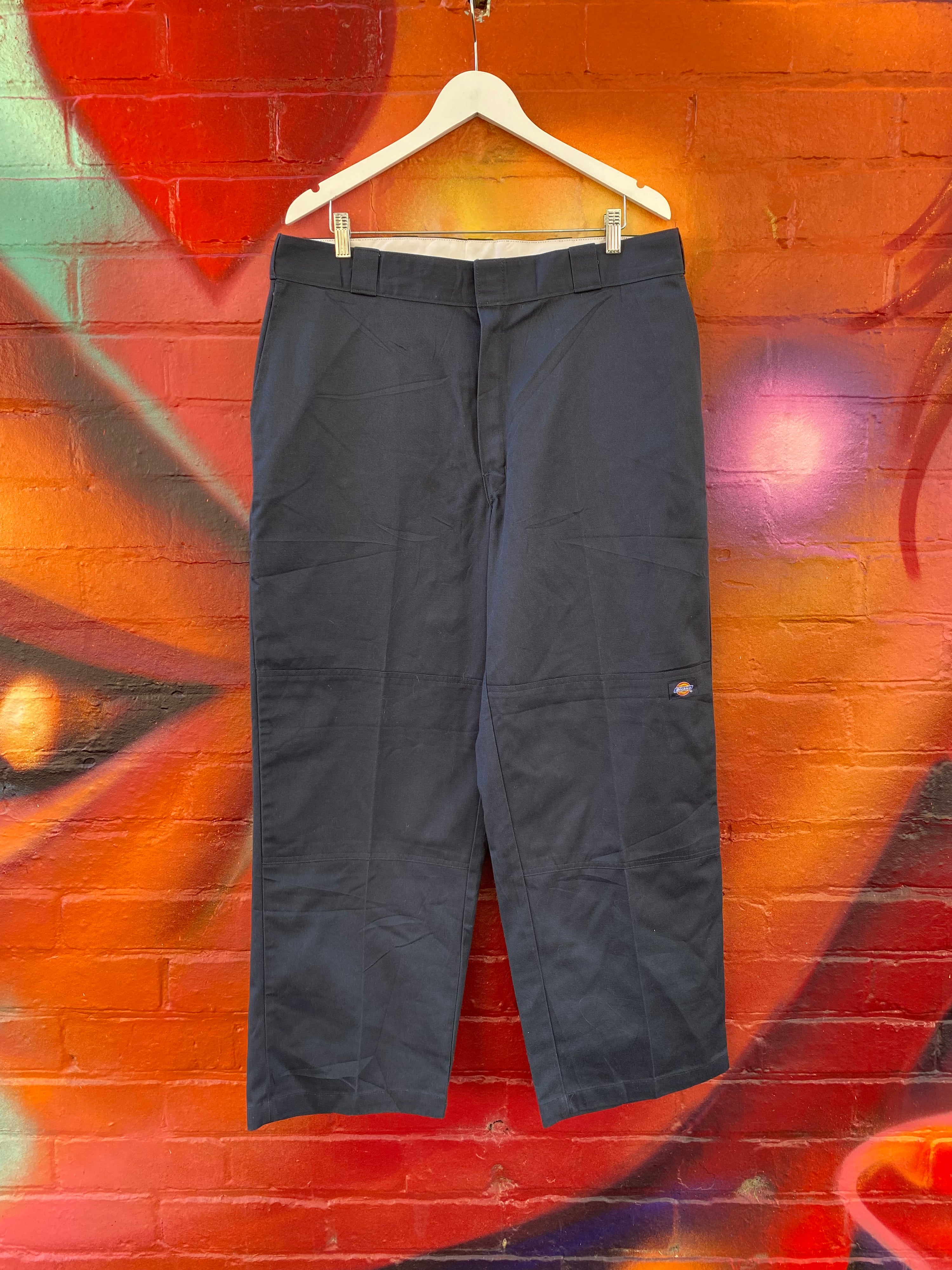 [38] Dickies Navy Double Knee Work Pants D142