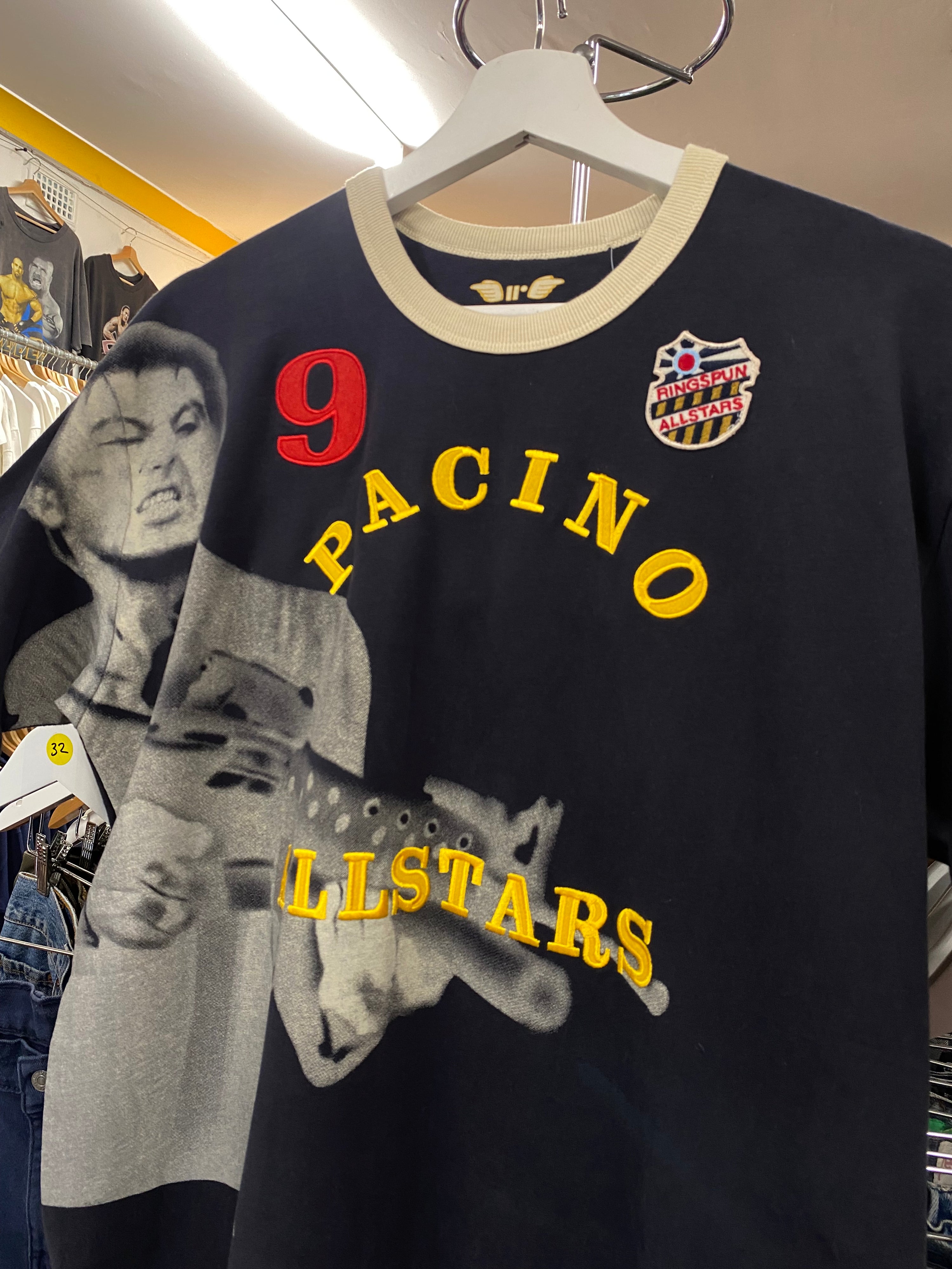 [L] Y2K Ringspun Allstars Scarface Black #9 Double Sided Tshirt