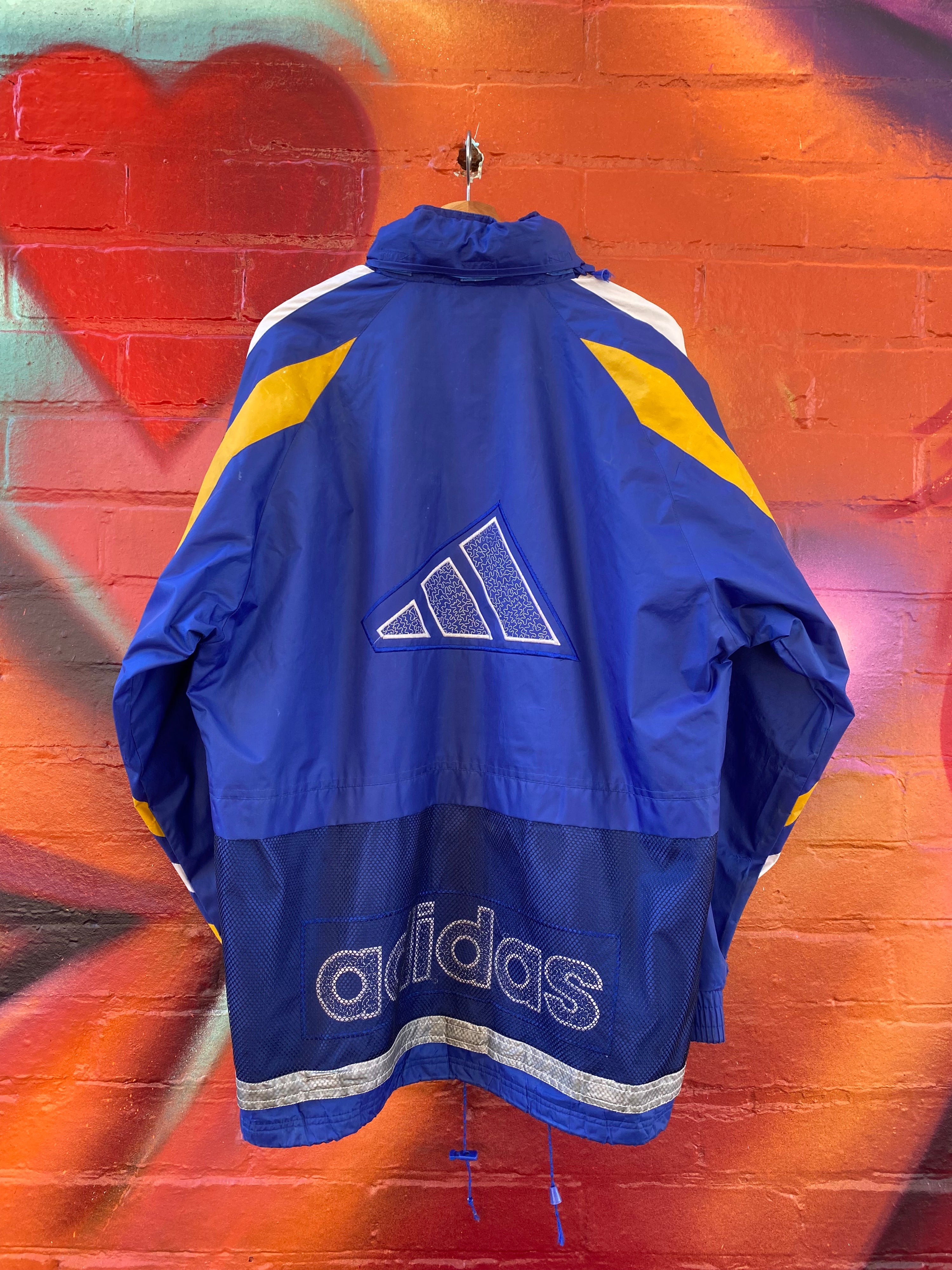 [L] Adidas Blue/Yellow Accents with Mesh Back Jacket