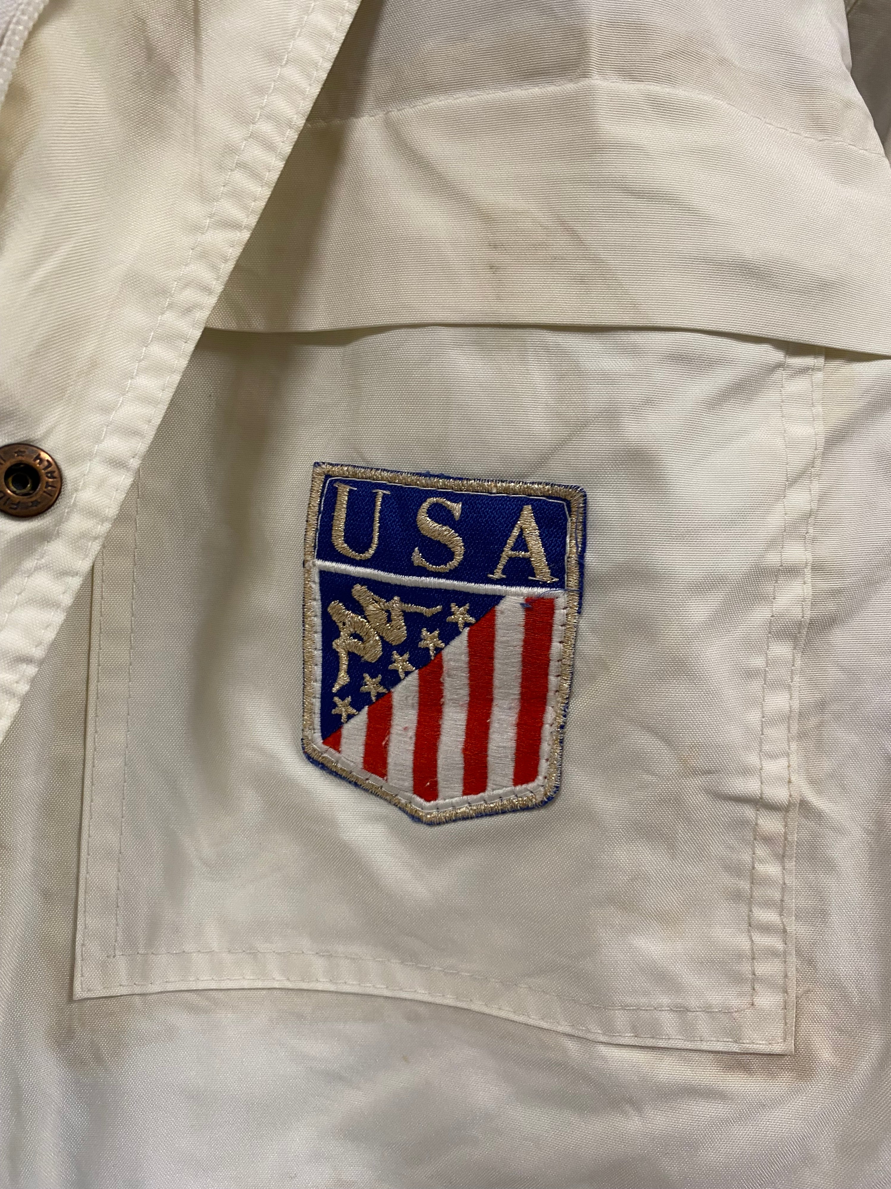 [L] Kappa x USA White Jacket/Red Interior (Broken Zip)