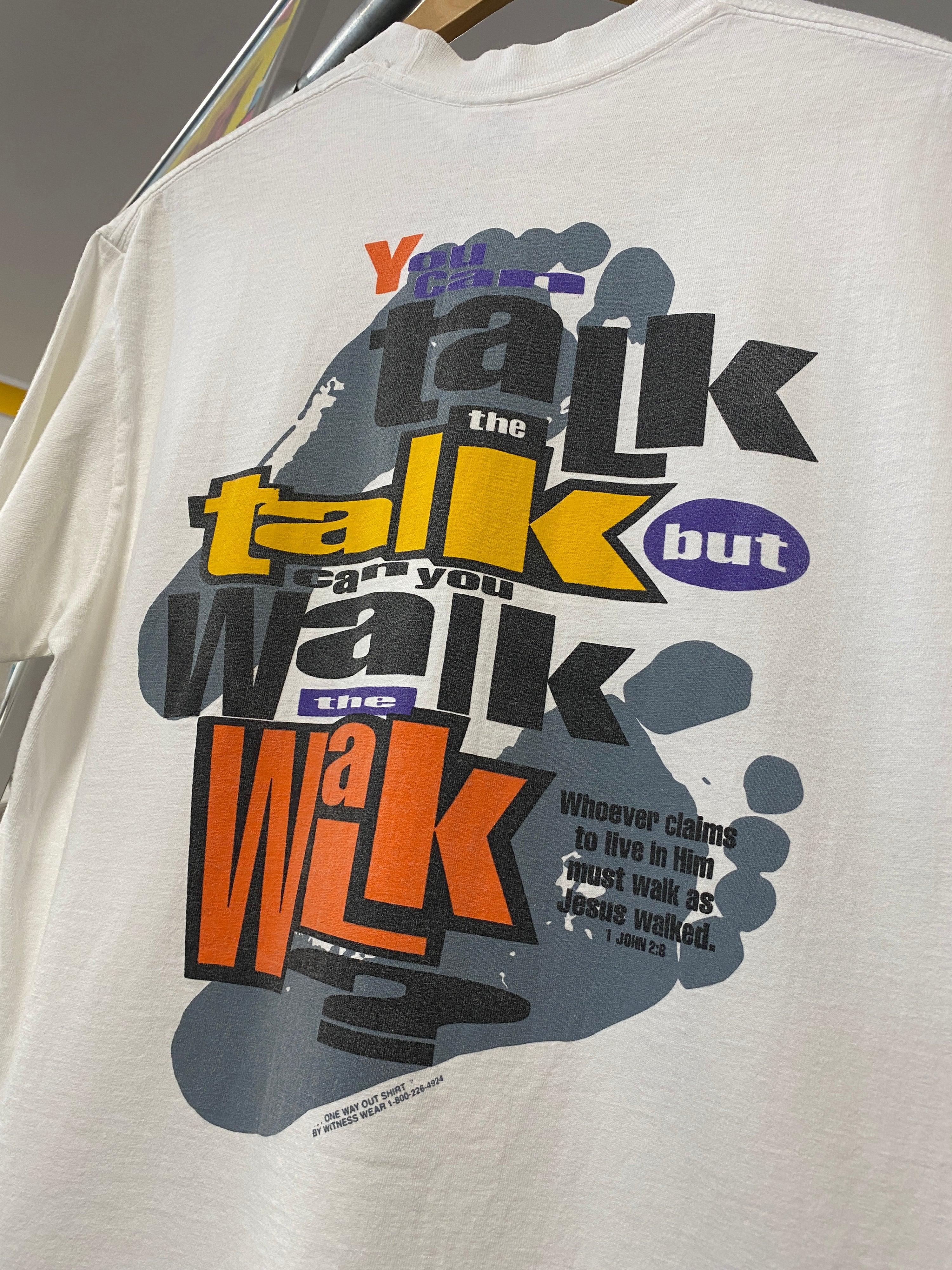 L - 90s You Can't Talk The Talk White Jesus Tee