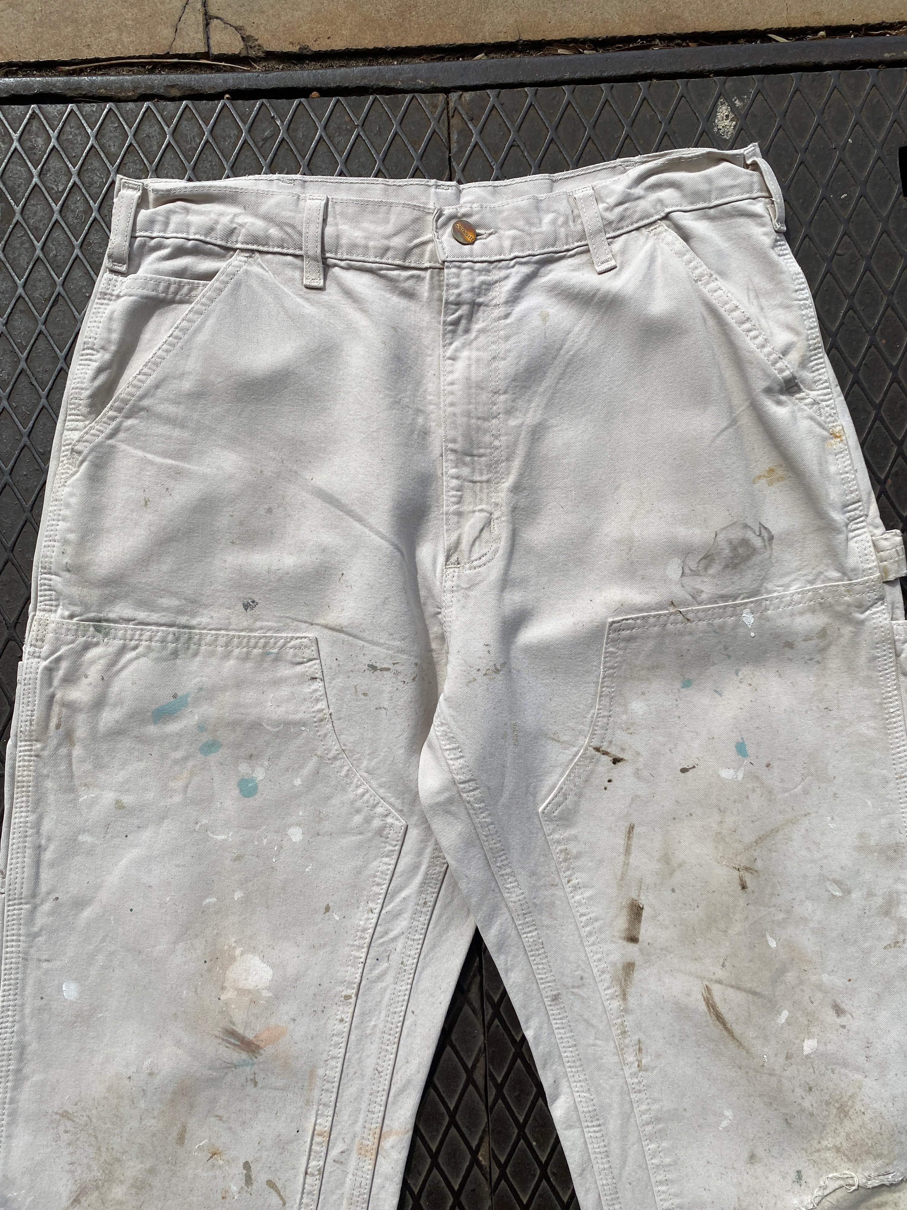 34 - Carhartt Double Knees White/Heavily Marked