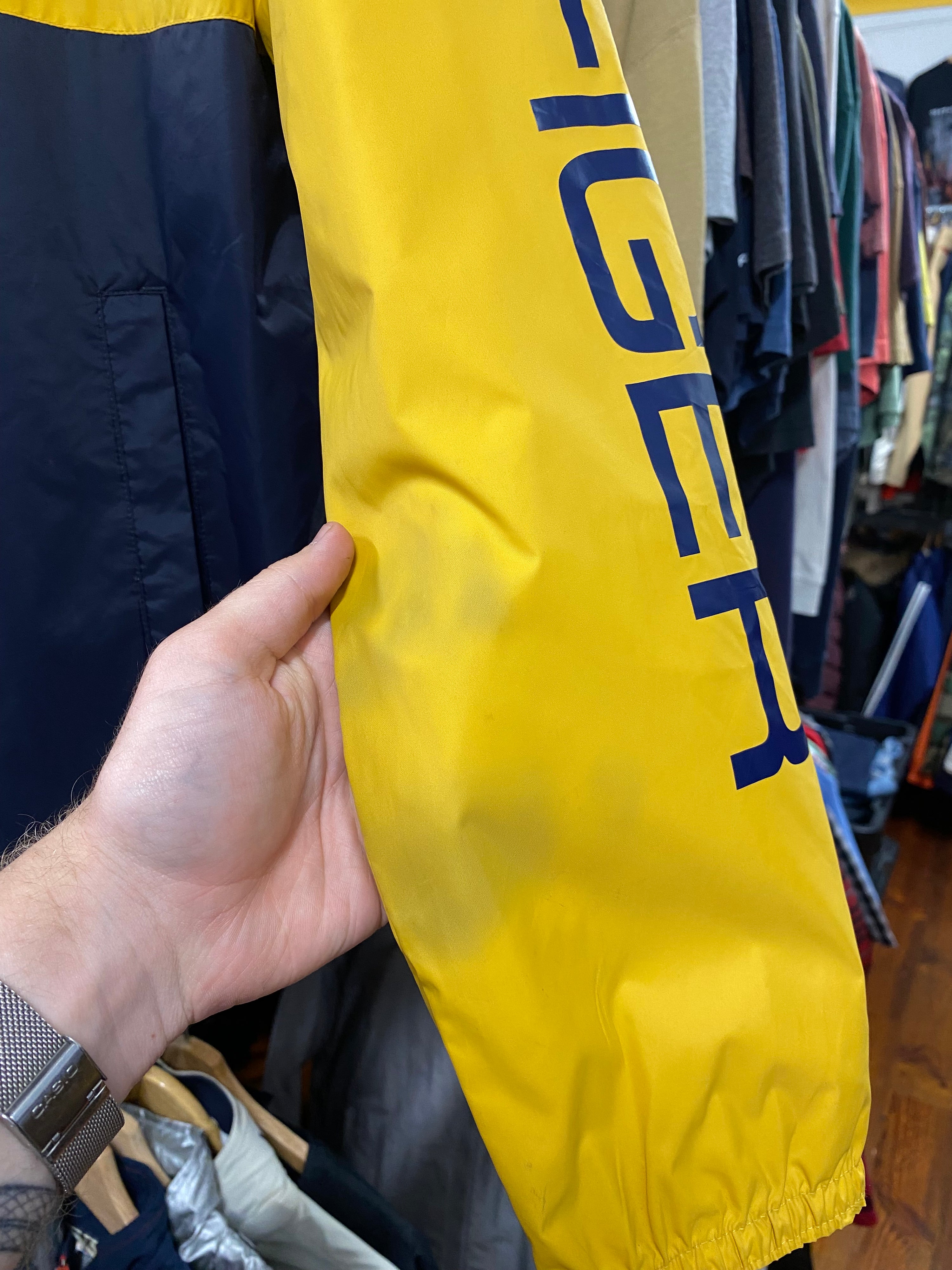 [M] Tommy Hilfiger Yellow/Blue Spray Jacket