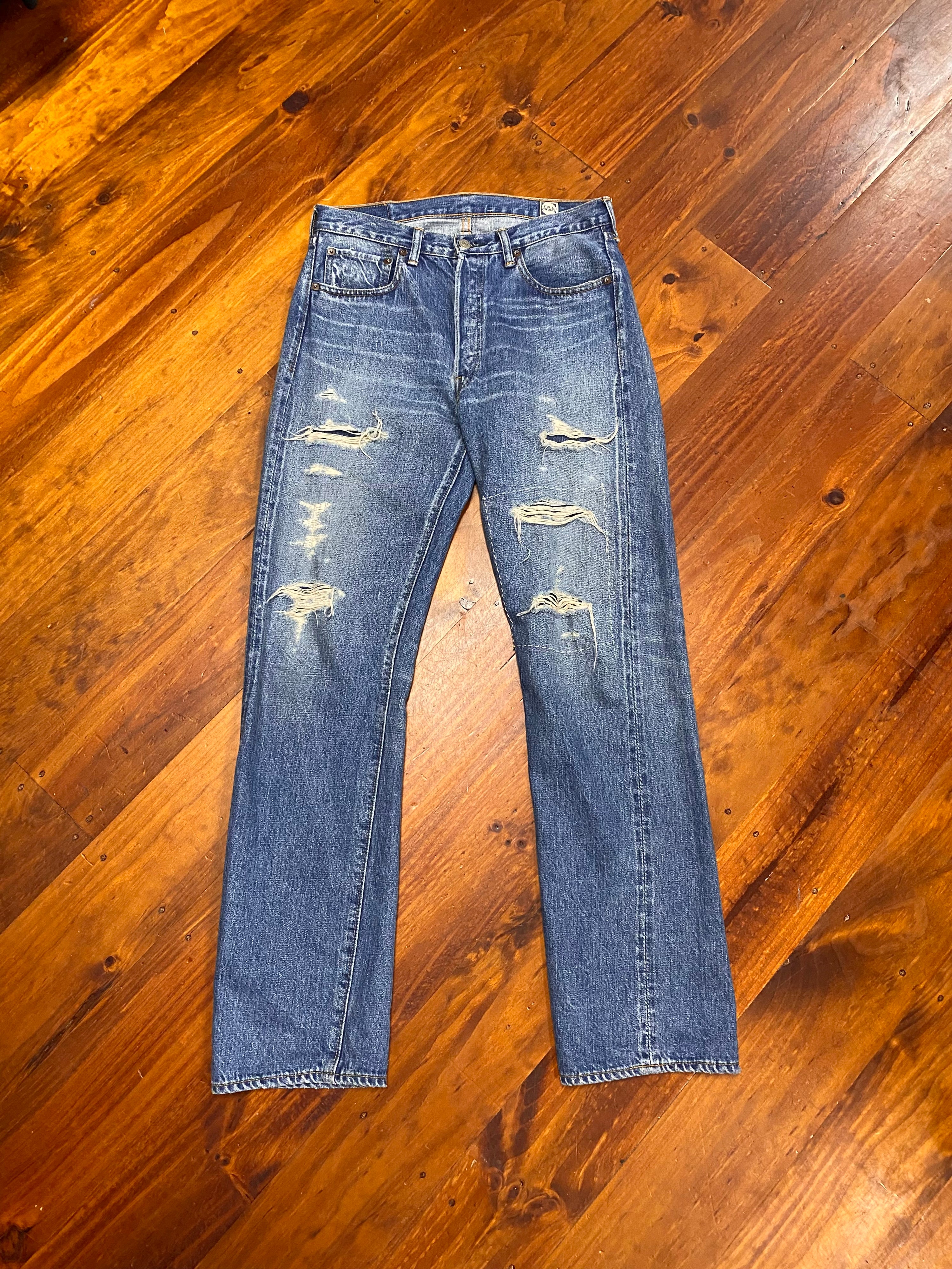 [30] Full Count & Co 1102 Vintage Wash Selvedge Denim Jeans