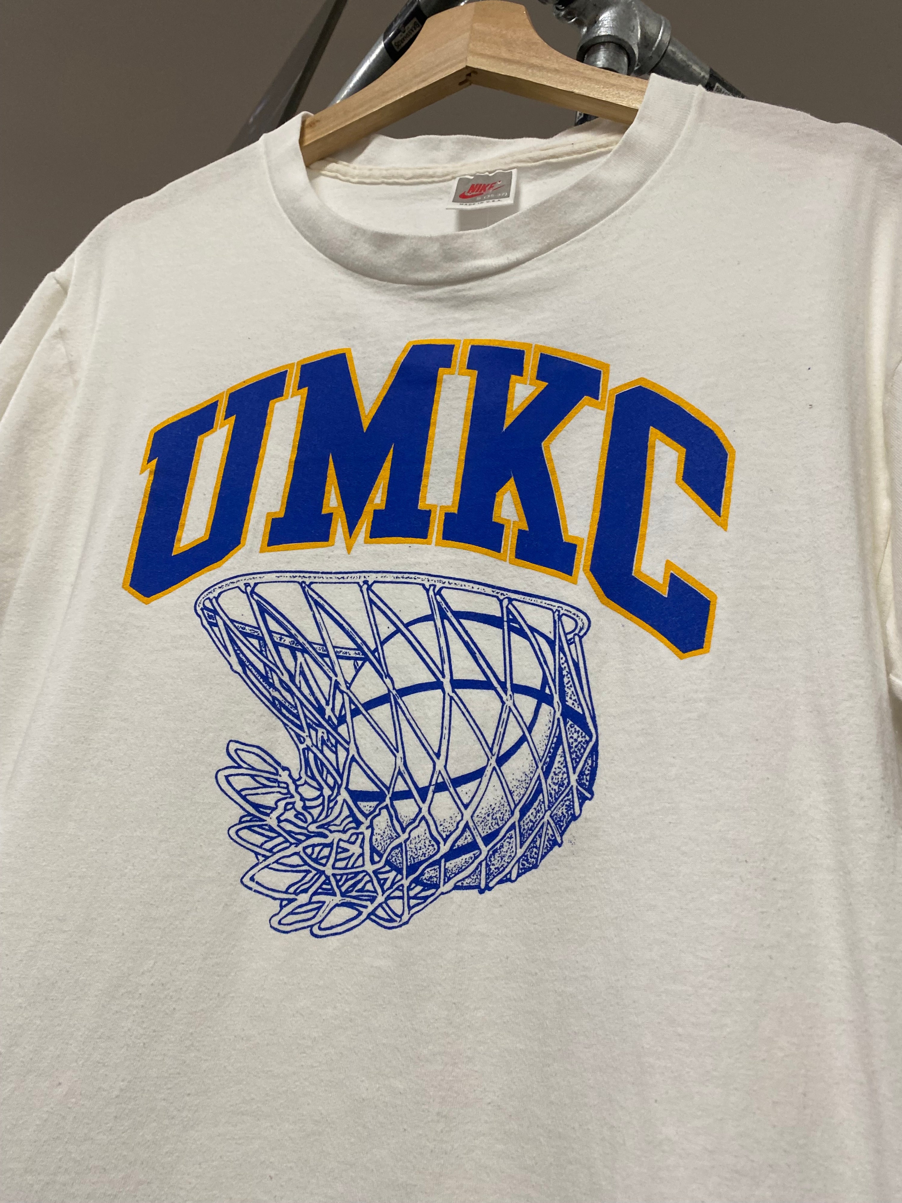 S - 1990s Nike UMKC Basketball White DS Tee