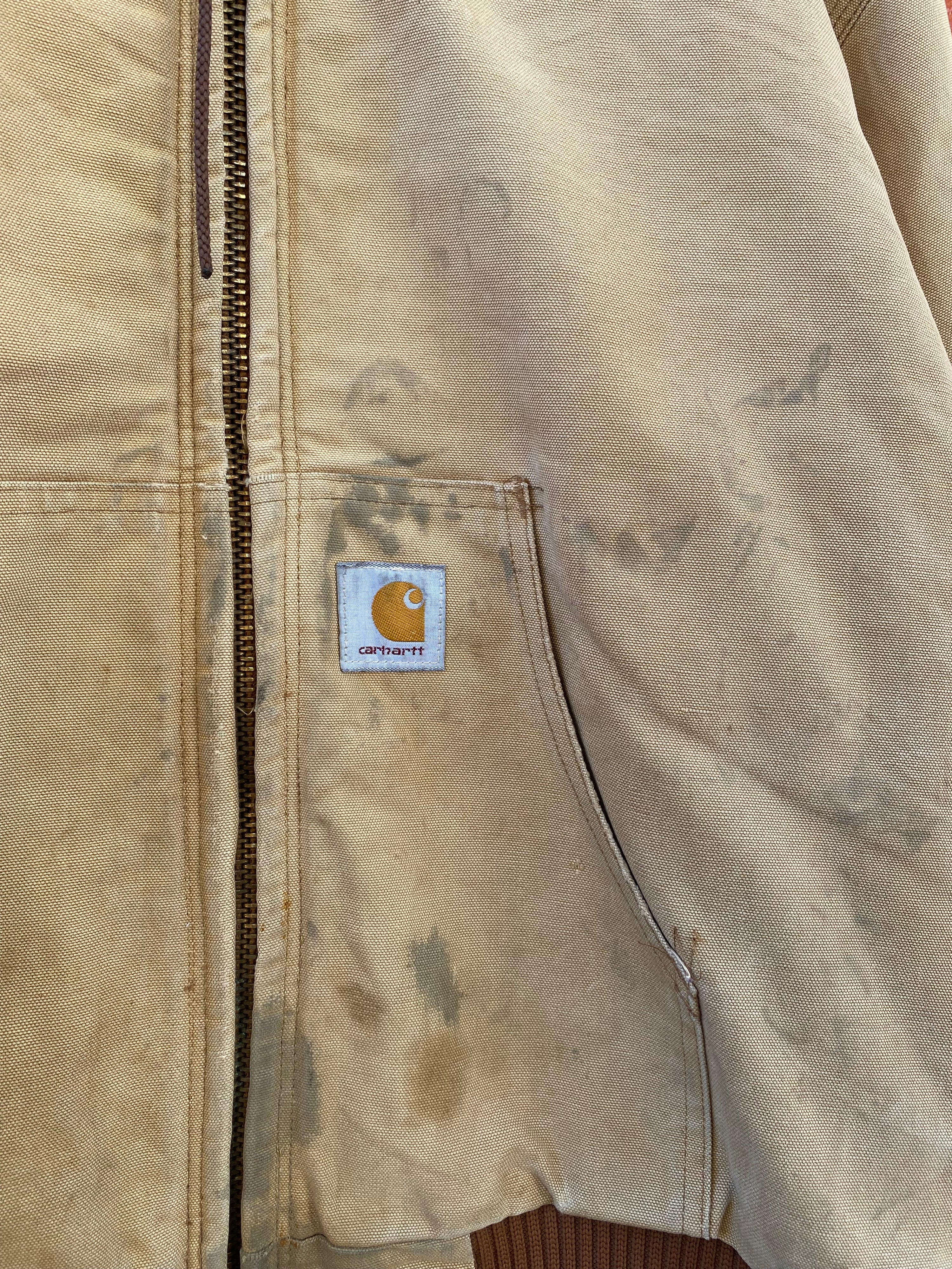 [2XL] Vintage Carhartt 'Luedtke Lumber' Tan Active Jacket