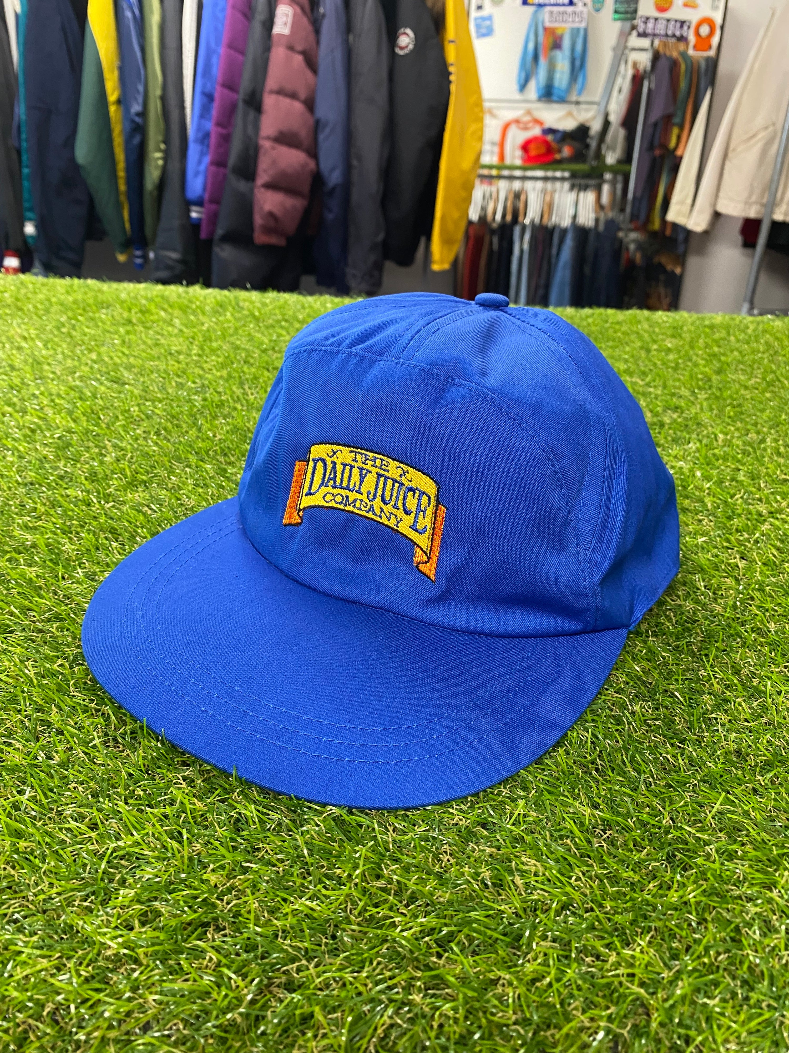 1990s Daily Juice Company Embroidered Blue Hat