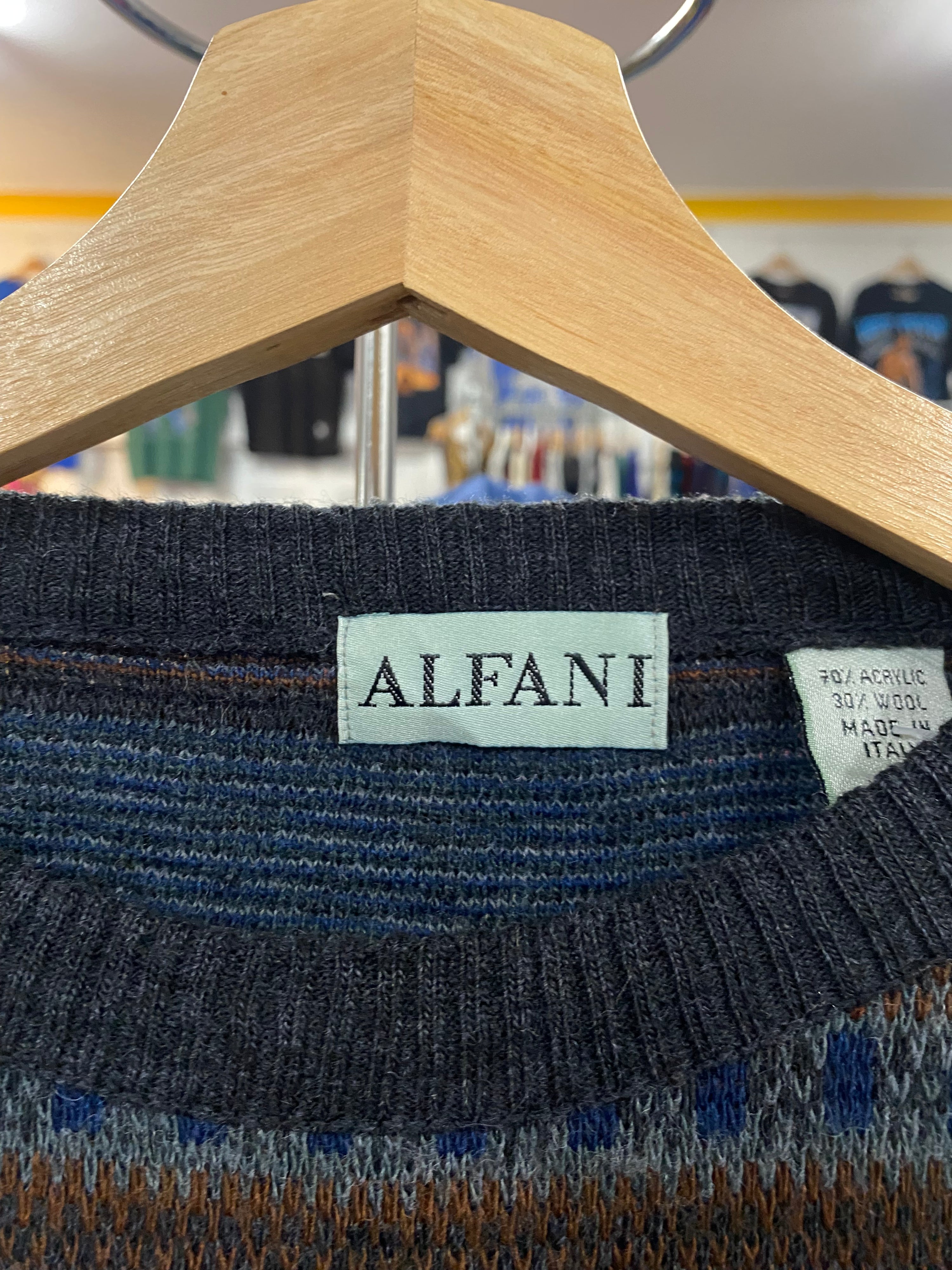 [S] Alfani Brown/Navy Knit Jumper
