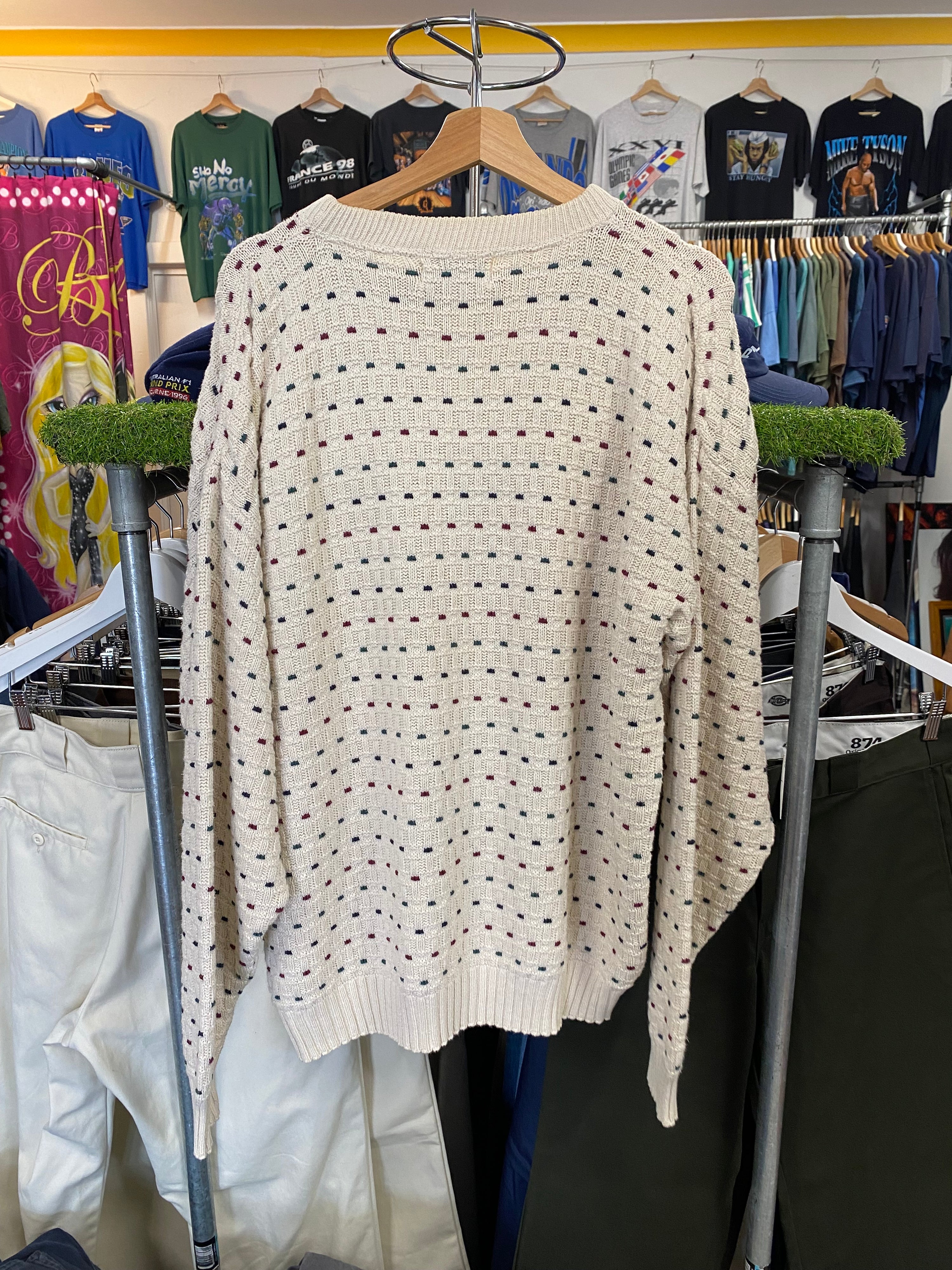 [XL] Vintage Hampton Bay Green/Red Dot Knit