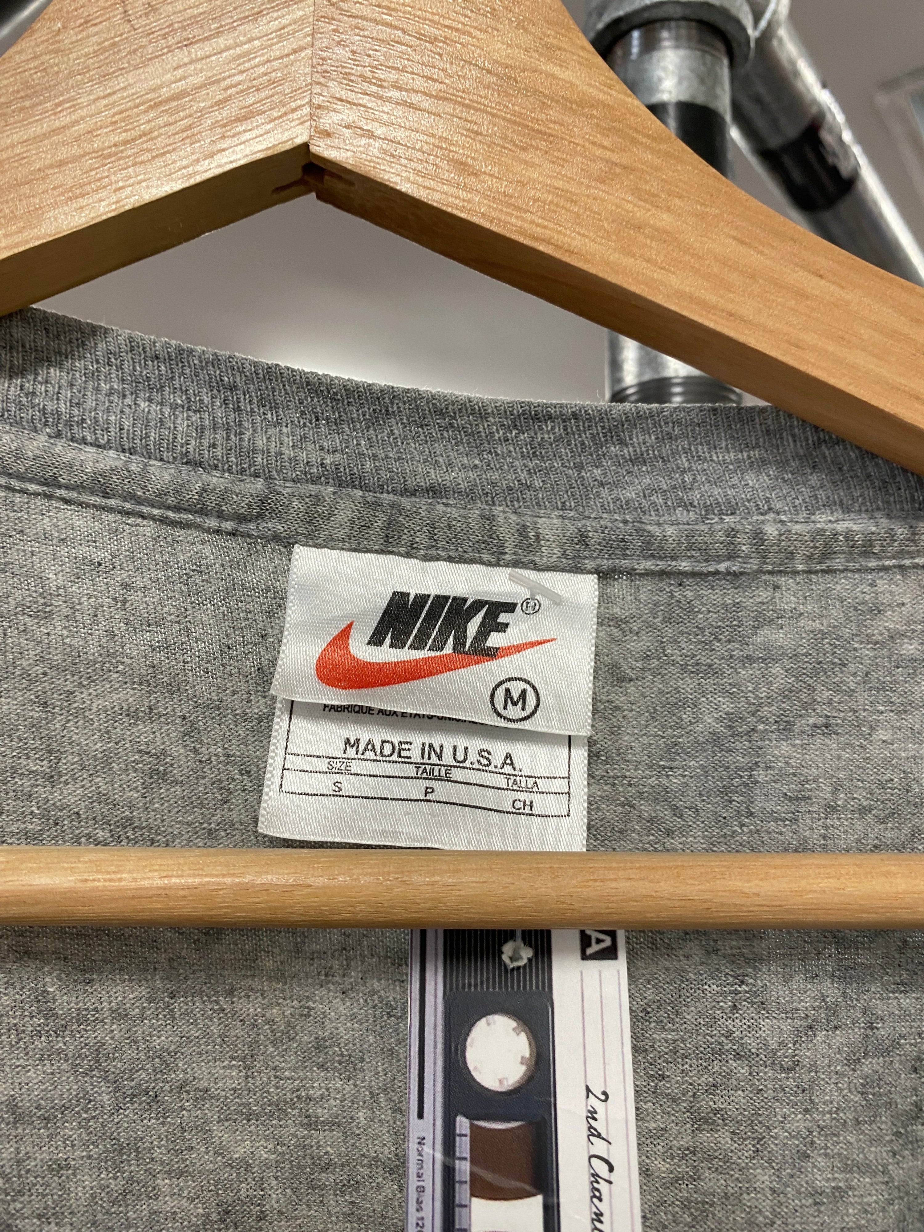 M - Nike Performance Athletics Light Blue/Black Logo Grey Tee