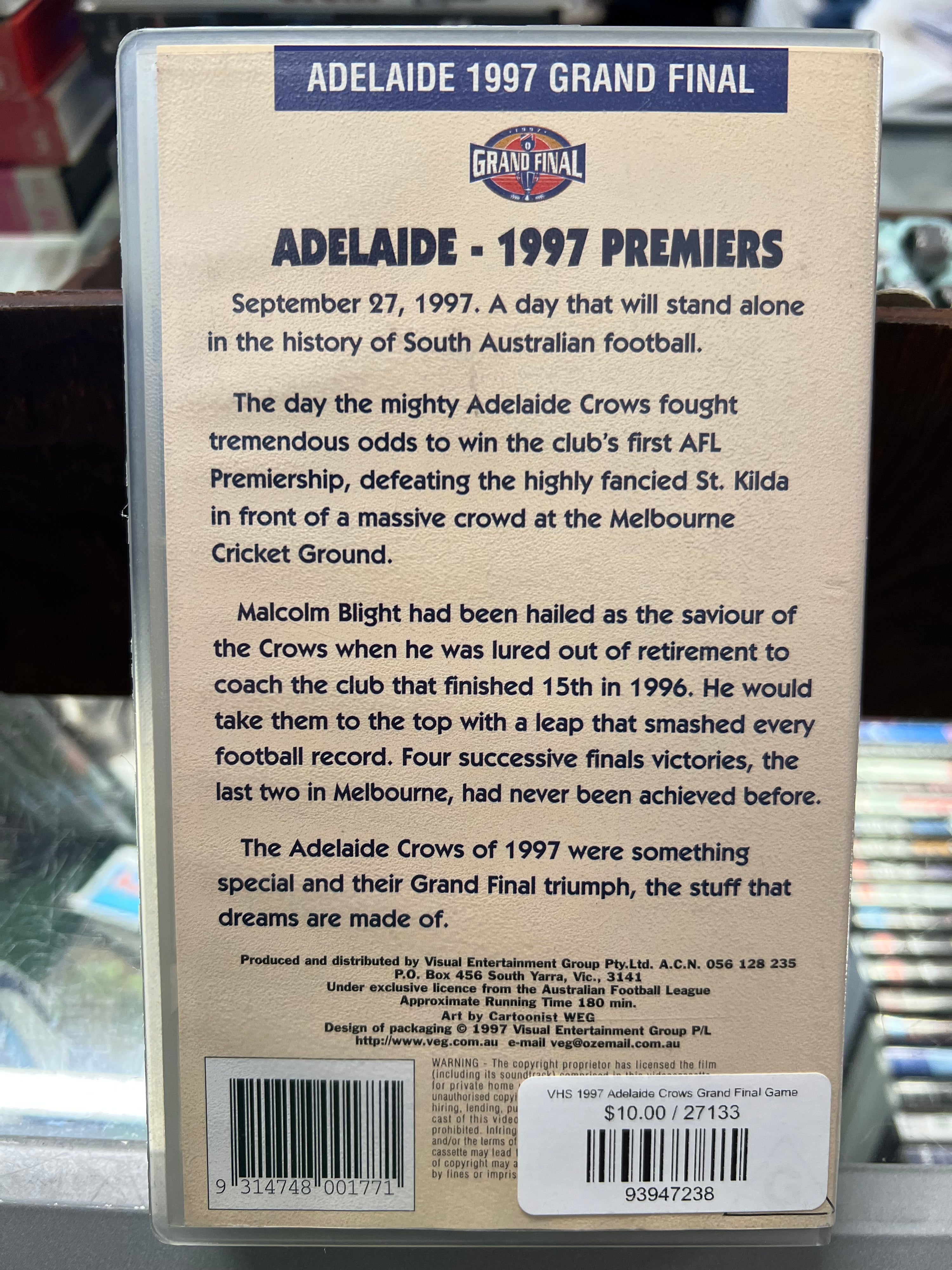 VHS 1997 Adelaide Crows Grand Final Game