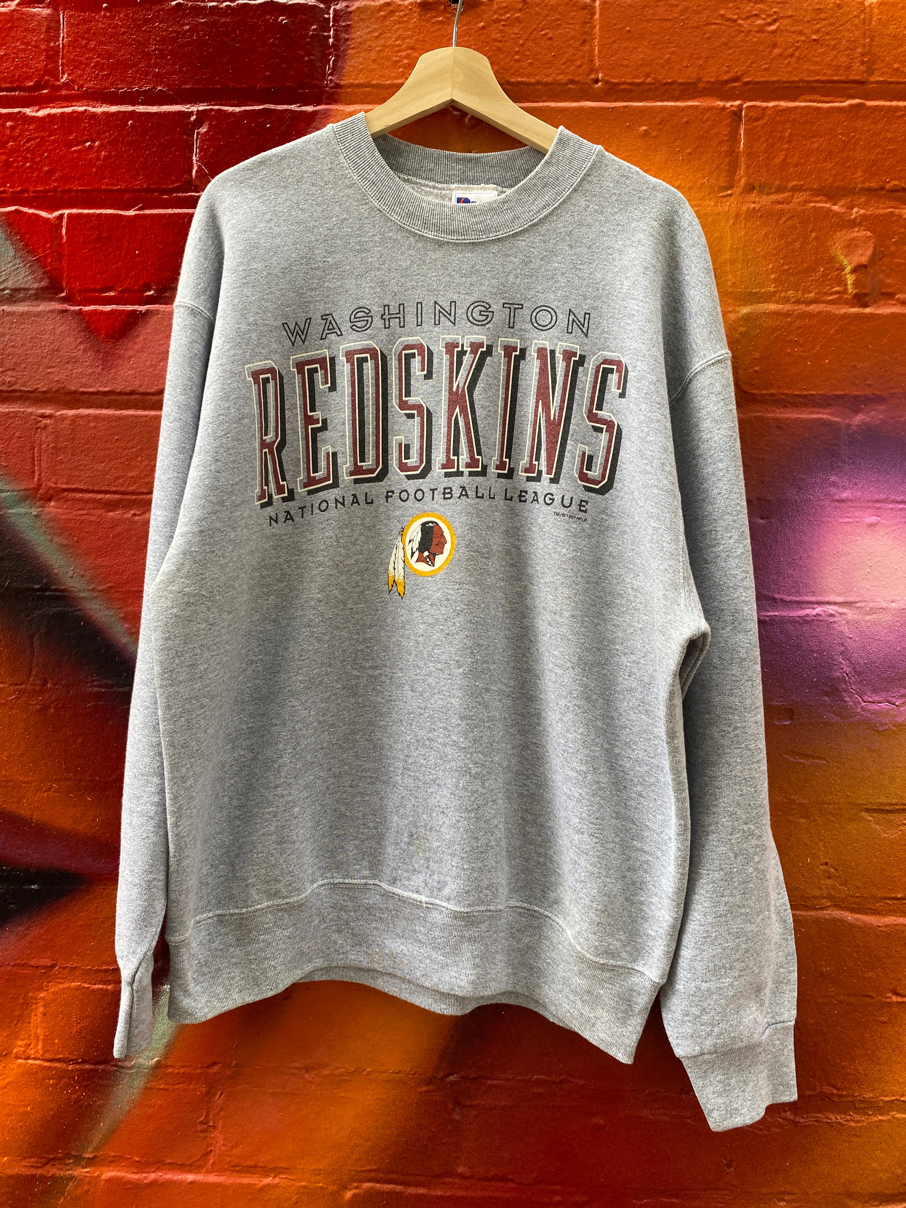 L - 1997 Washington Redskins Pro Player Grey Jumper