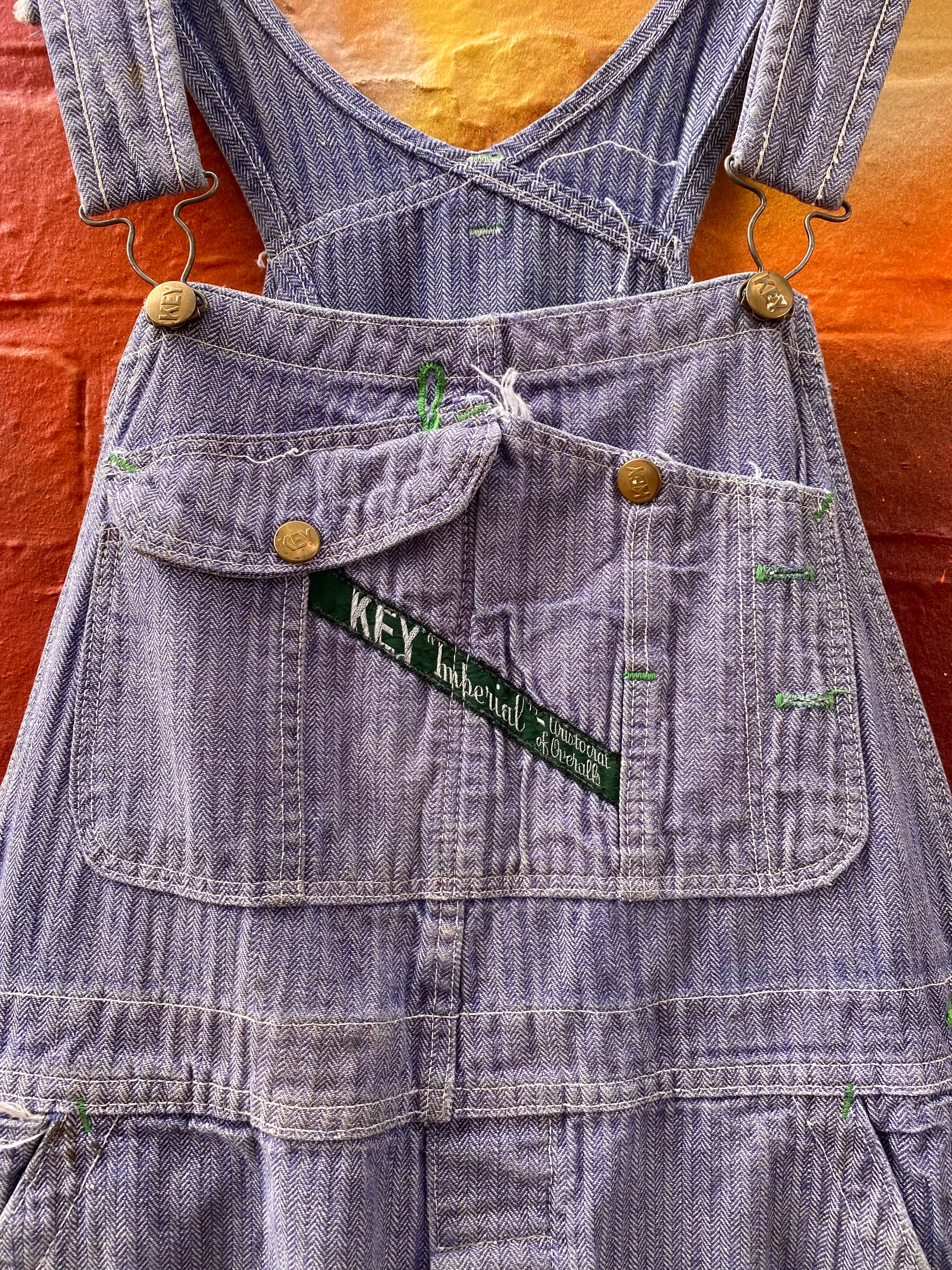 [M] Key Imperial Cutoff Light Blue Overalls