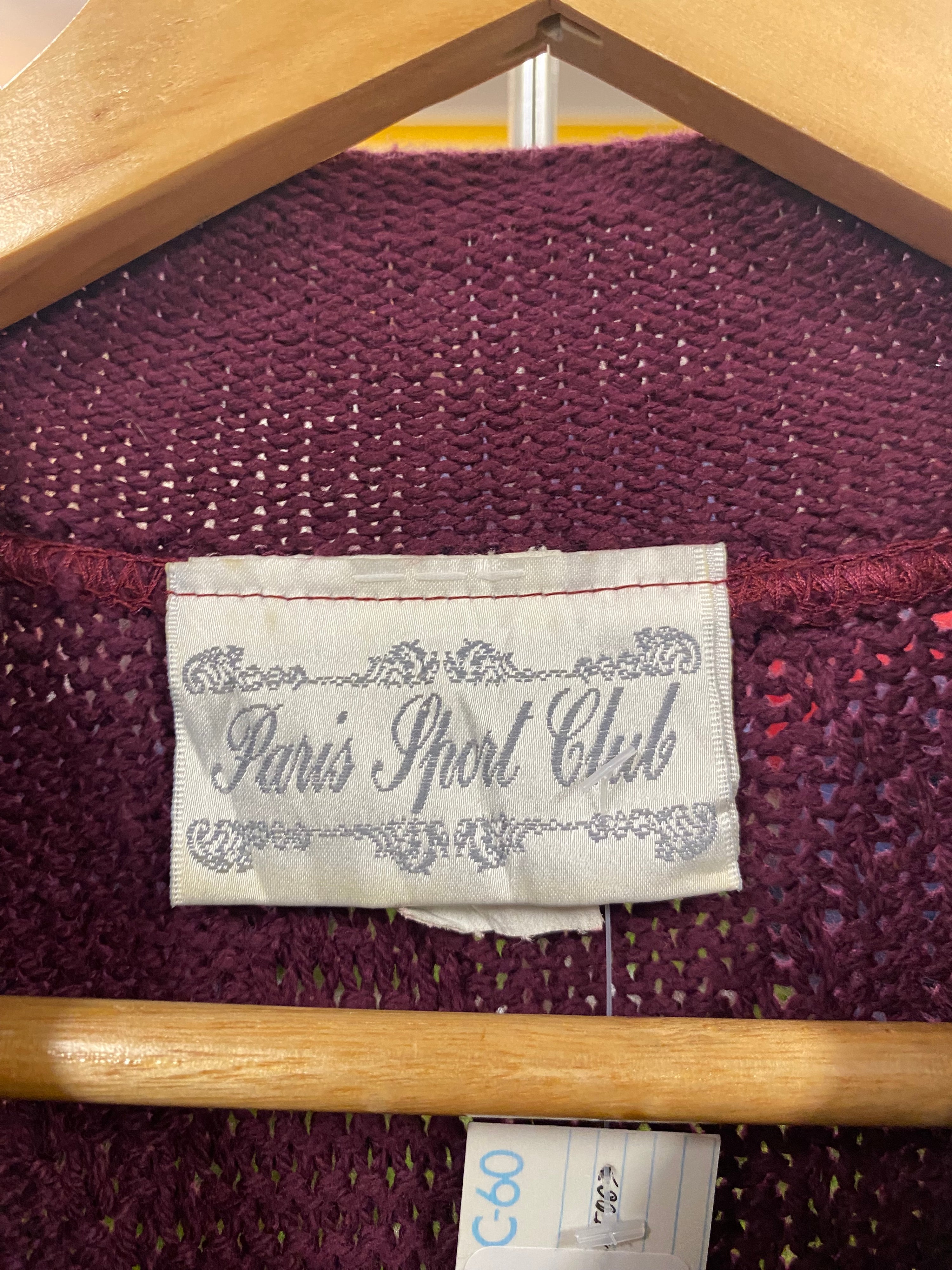 [S] Paris Sport Club Burgundy Knit Jumper