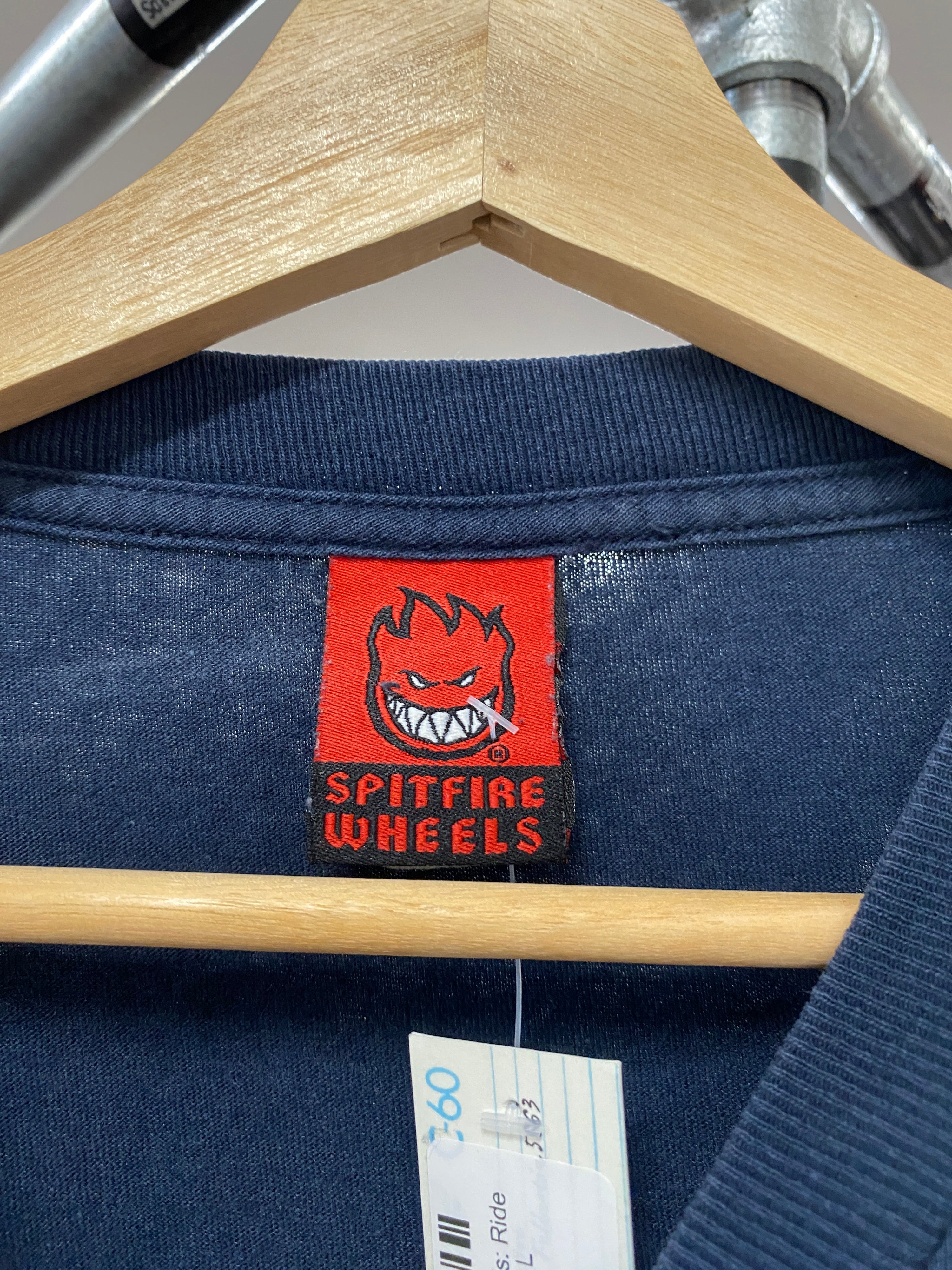 L - 2000s Spitfire Wheels: Ride The Fire Logo Tee