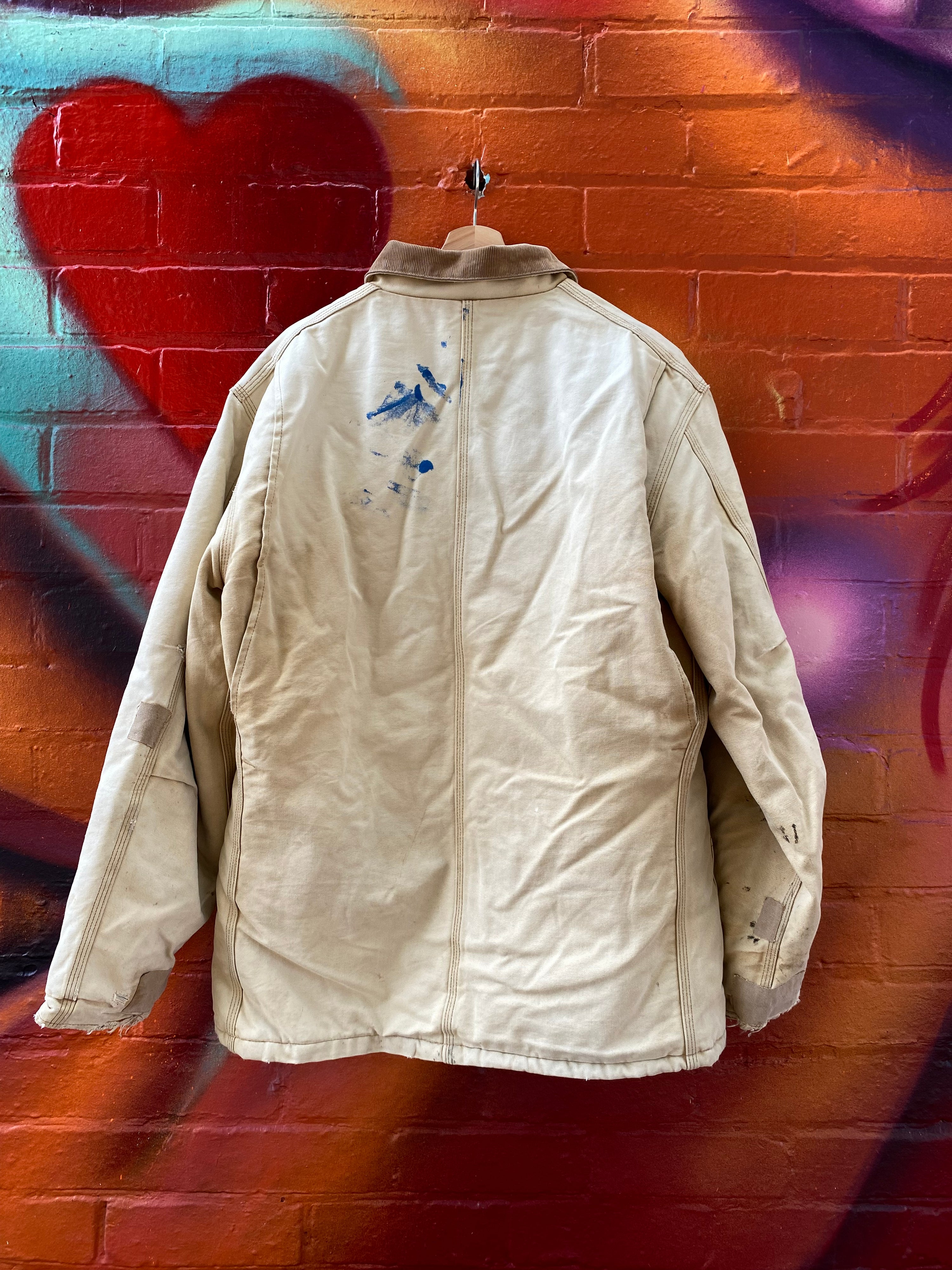 [XLT] Carhartt Tan Chore Jacket Broken ZIp