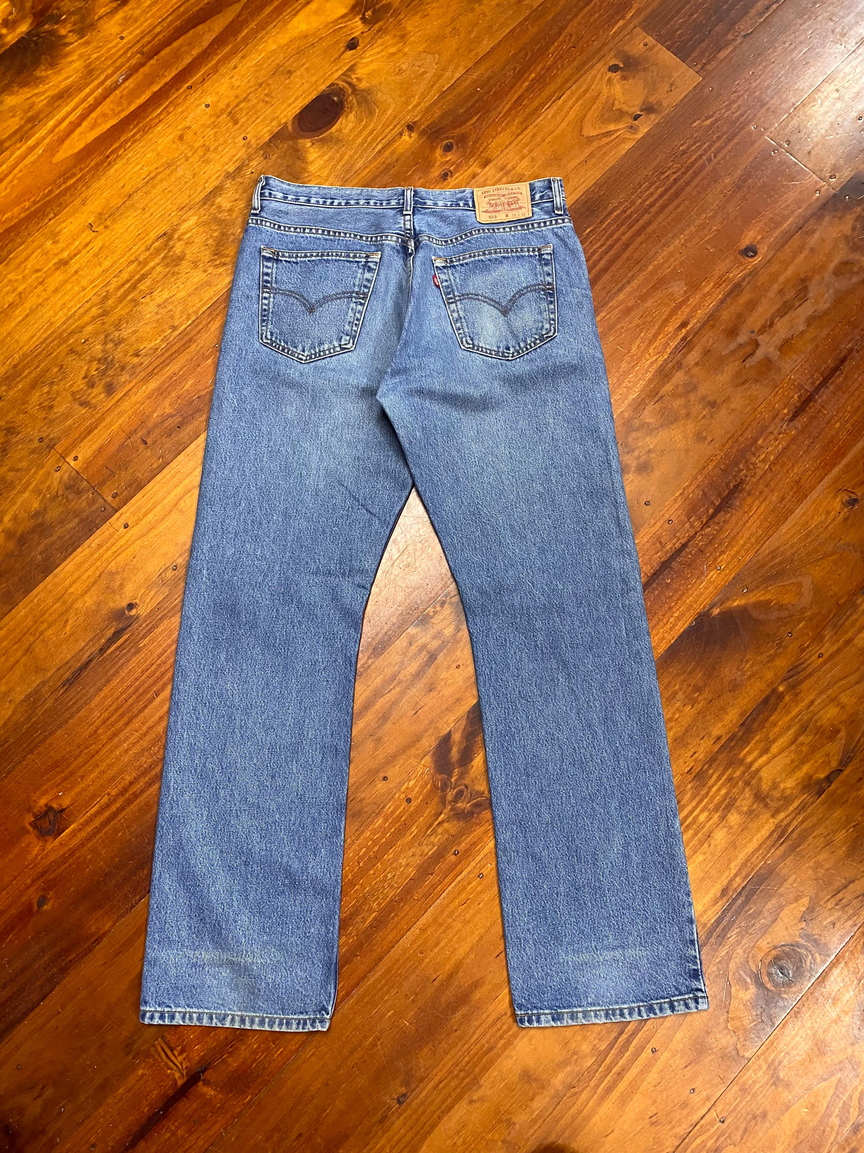 [35] Levi's 503 Blue Denim Jeans 35x34