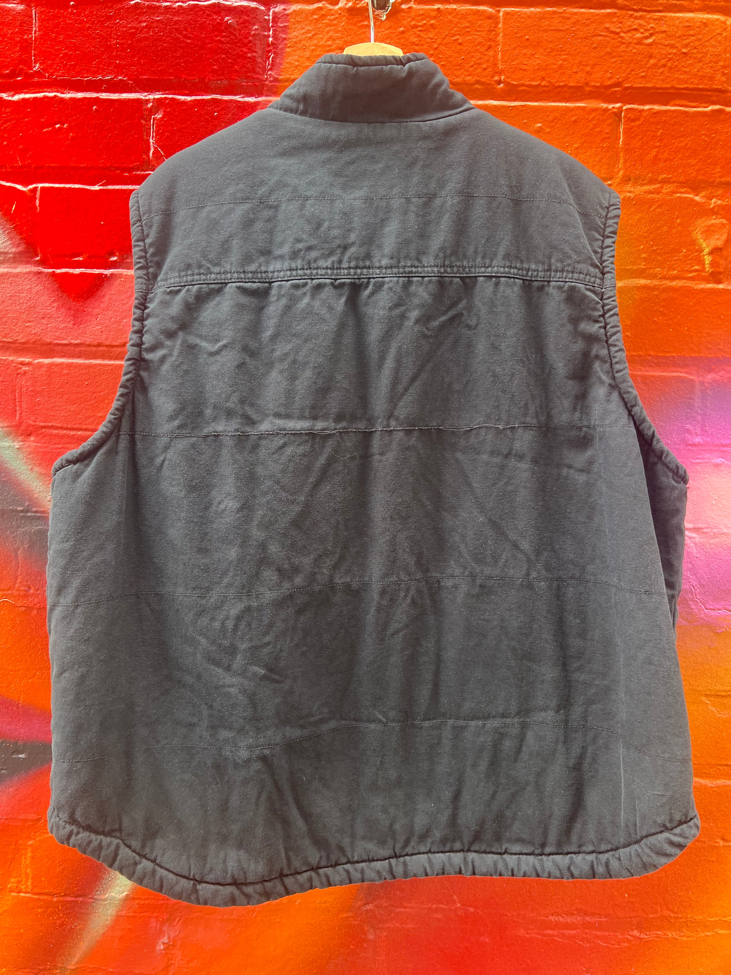 [2XL] LEE Black Sherpa Lined Work Vest
