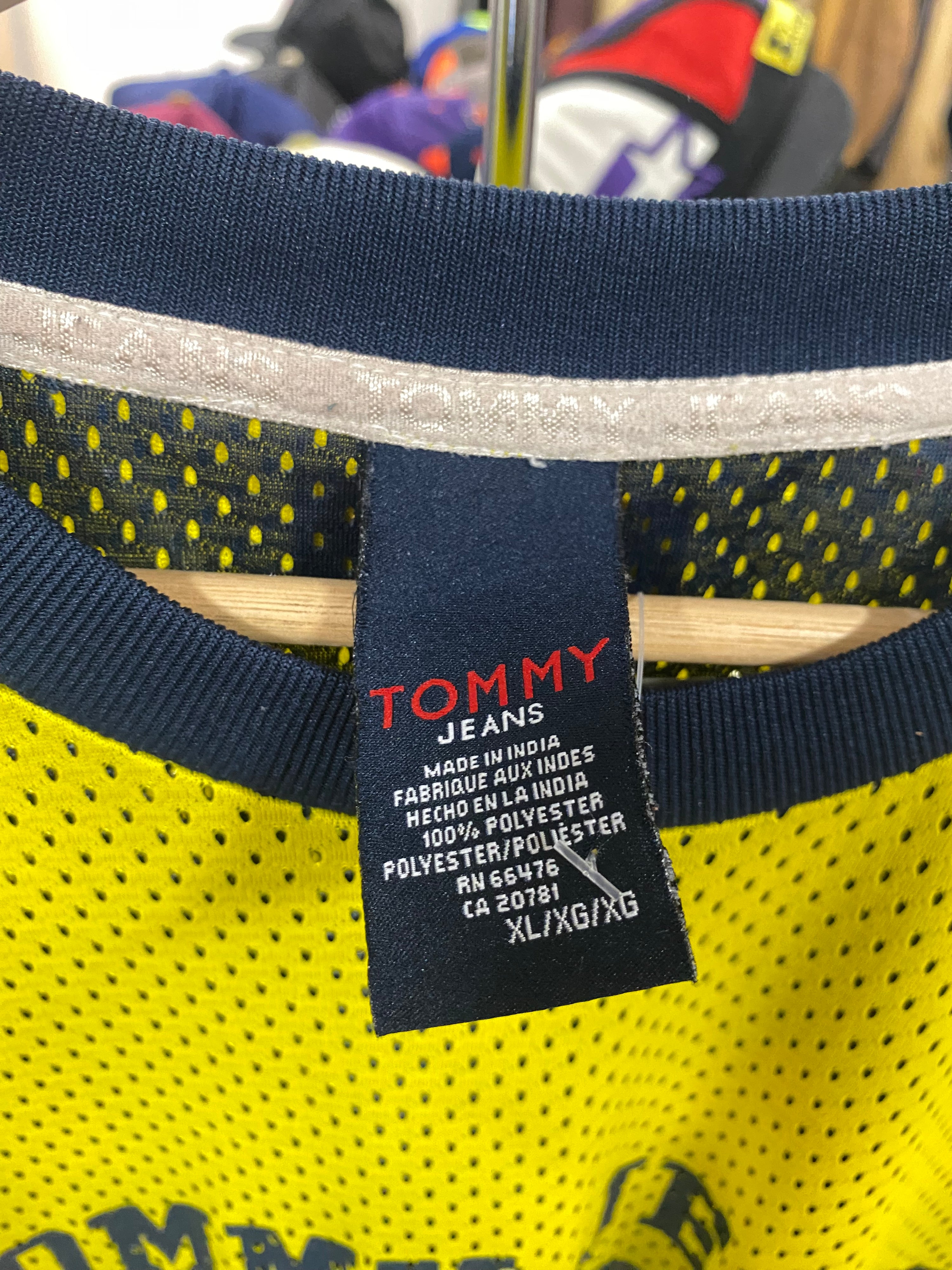 [XL] Tommy Jeans Yellow/Blue Mesh Jersey